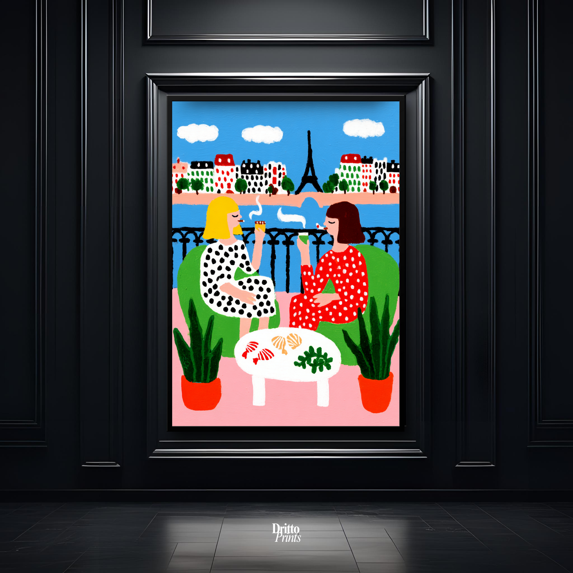 (FD36) Balcony Moments in Paris – Matisse Style Framed Matte Paper Poster