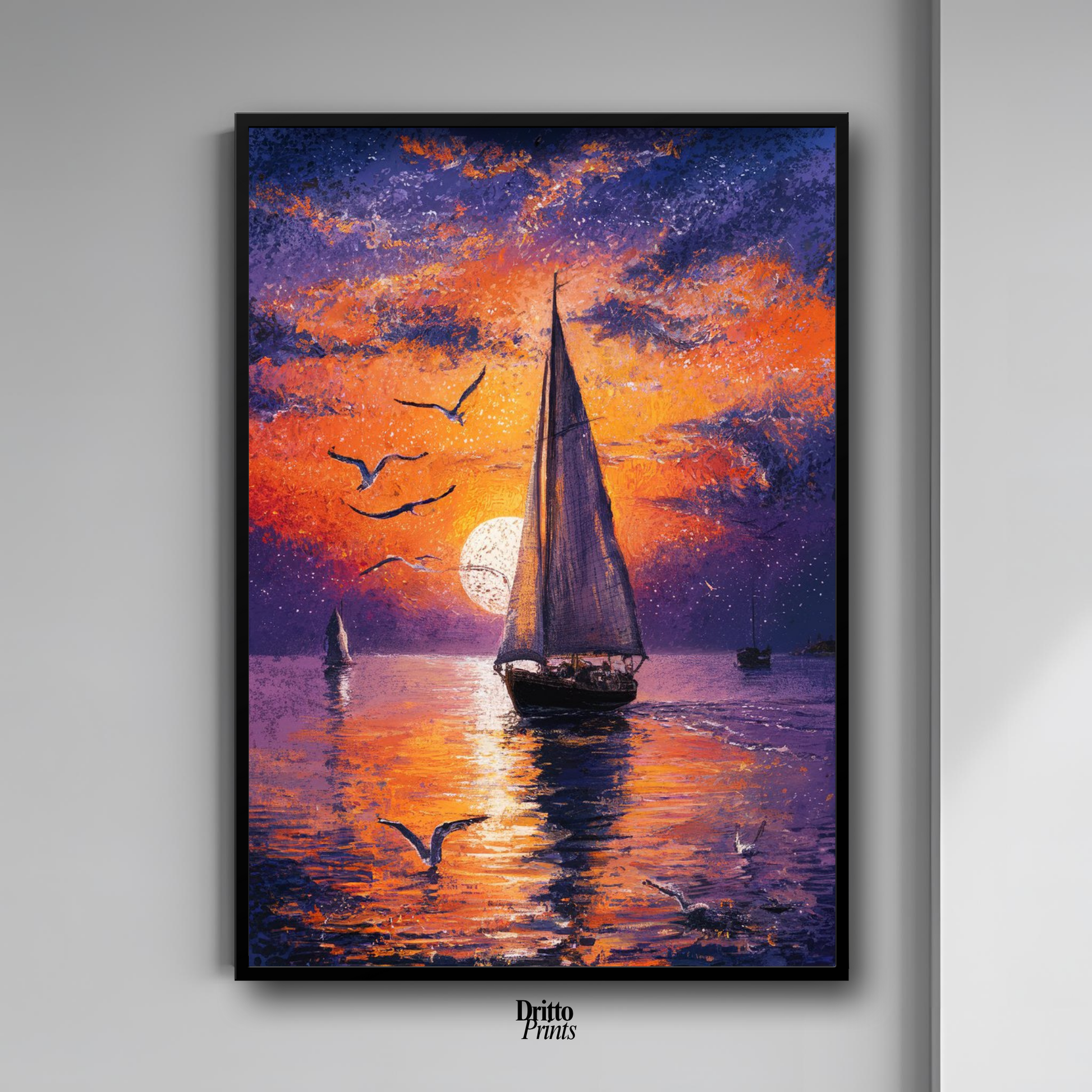 (FD31) When the Sea Glows - Framed matte paper poster