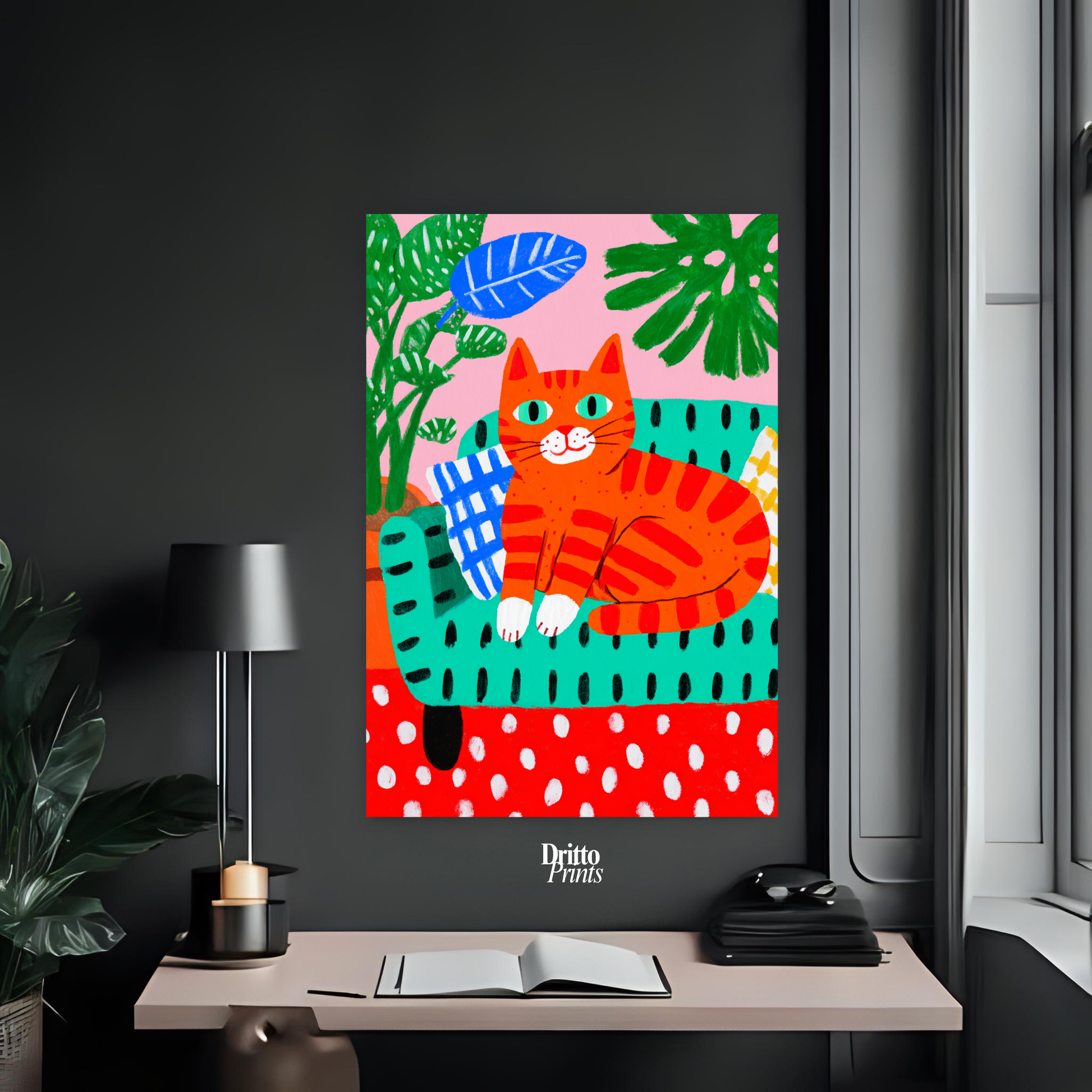 (PD39) Silly Orange Cat Caught in the Act - Poster