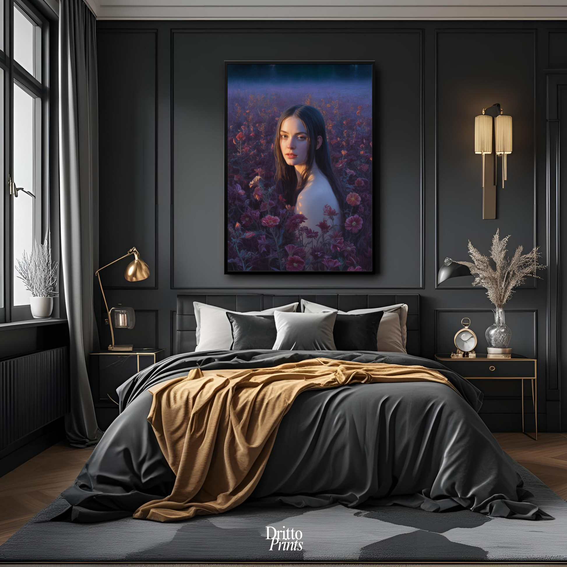 (FD21) Eclipsed in Bloom - Framed matte paper poster