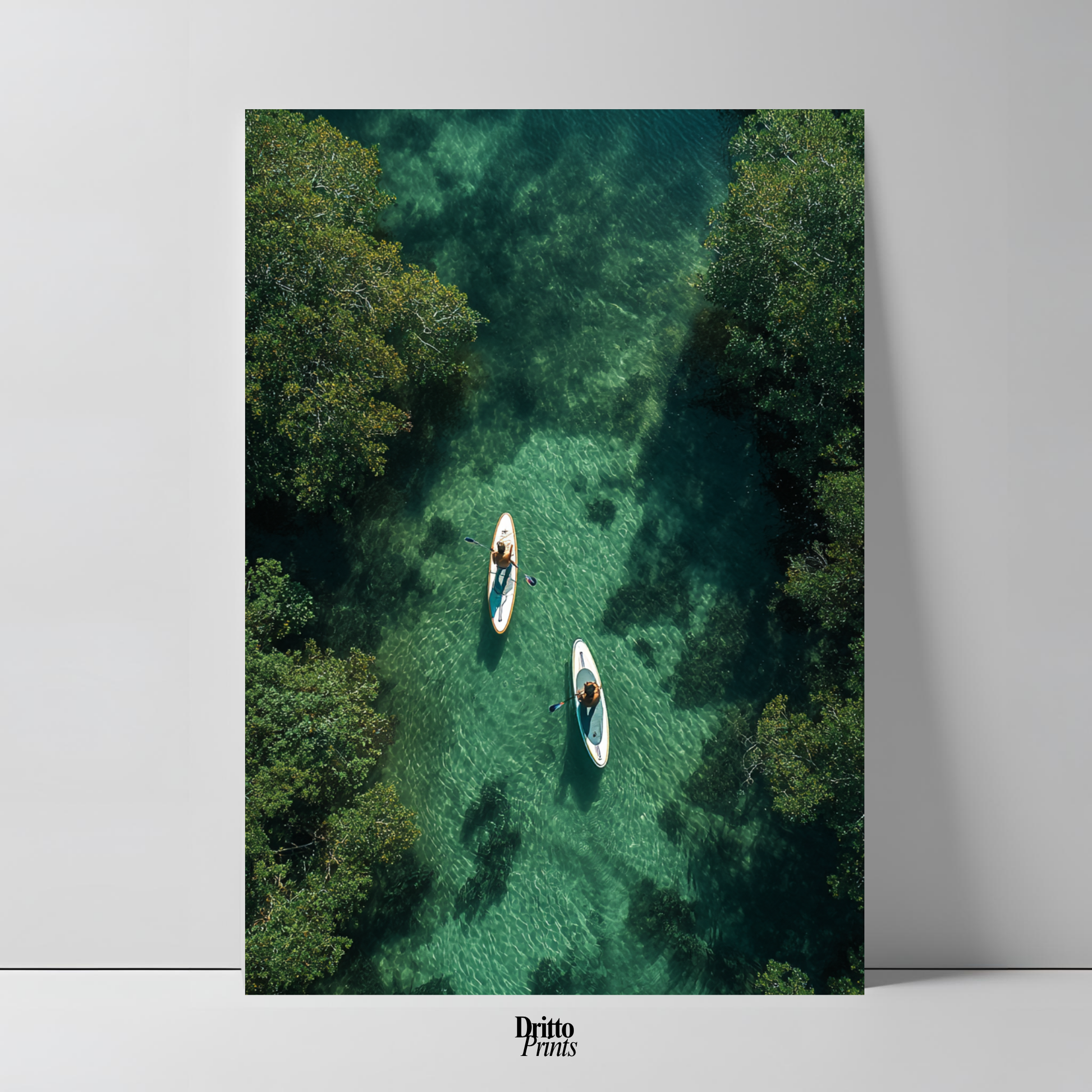 (PD25) Paddleboard Serenity – Florida from Above Poster
