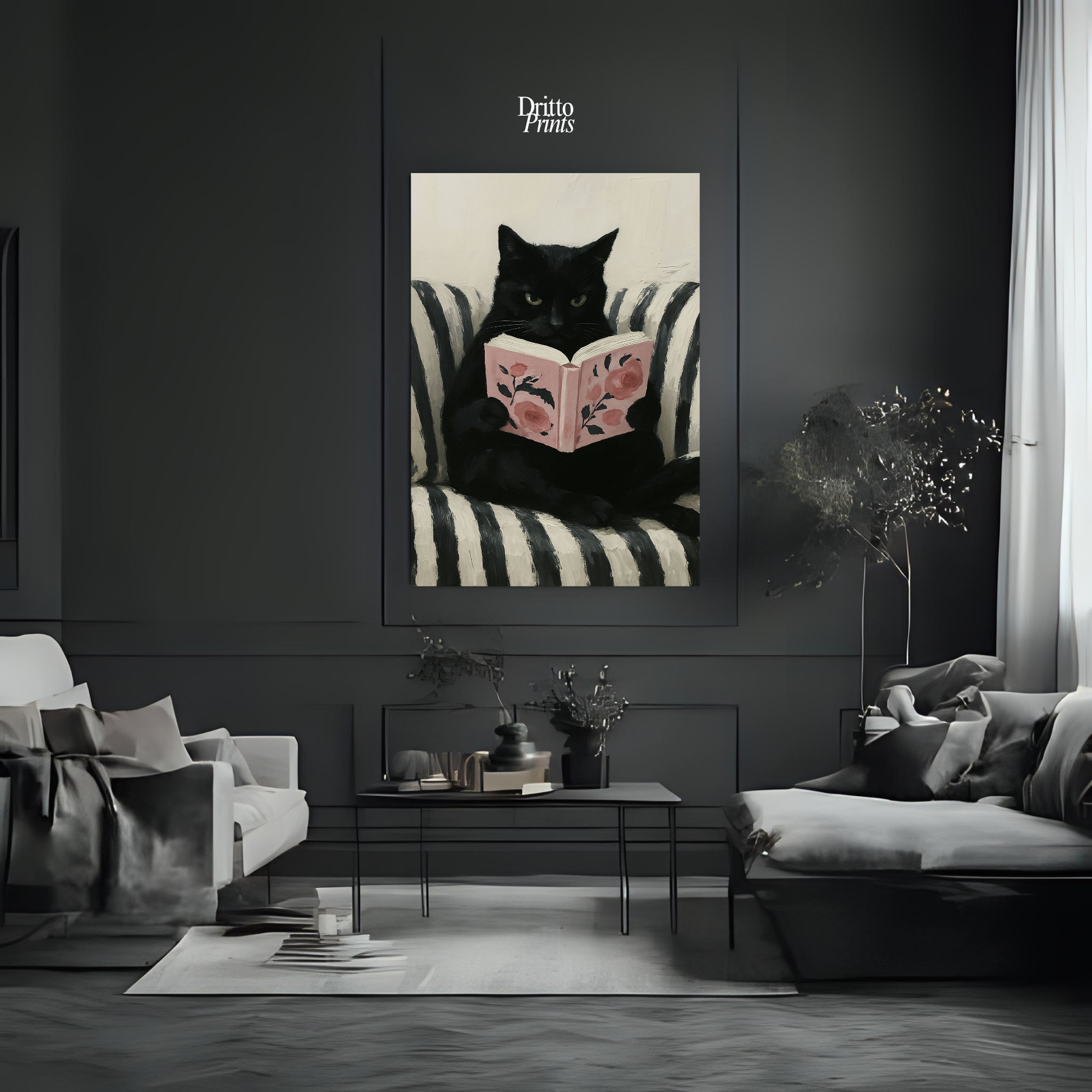 (PD4) The Cat Who Read in Stripes - Poster