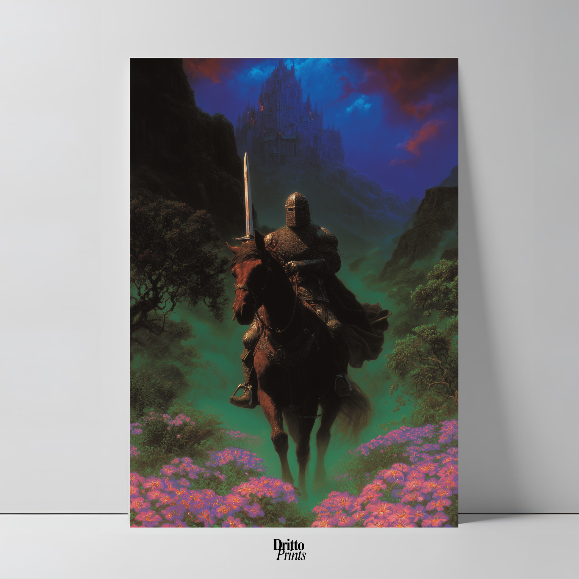 (PD24) Moonlit Bloom: The Knight Among Violets - Poster