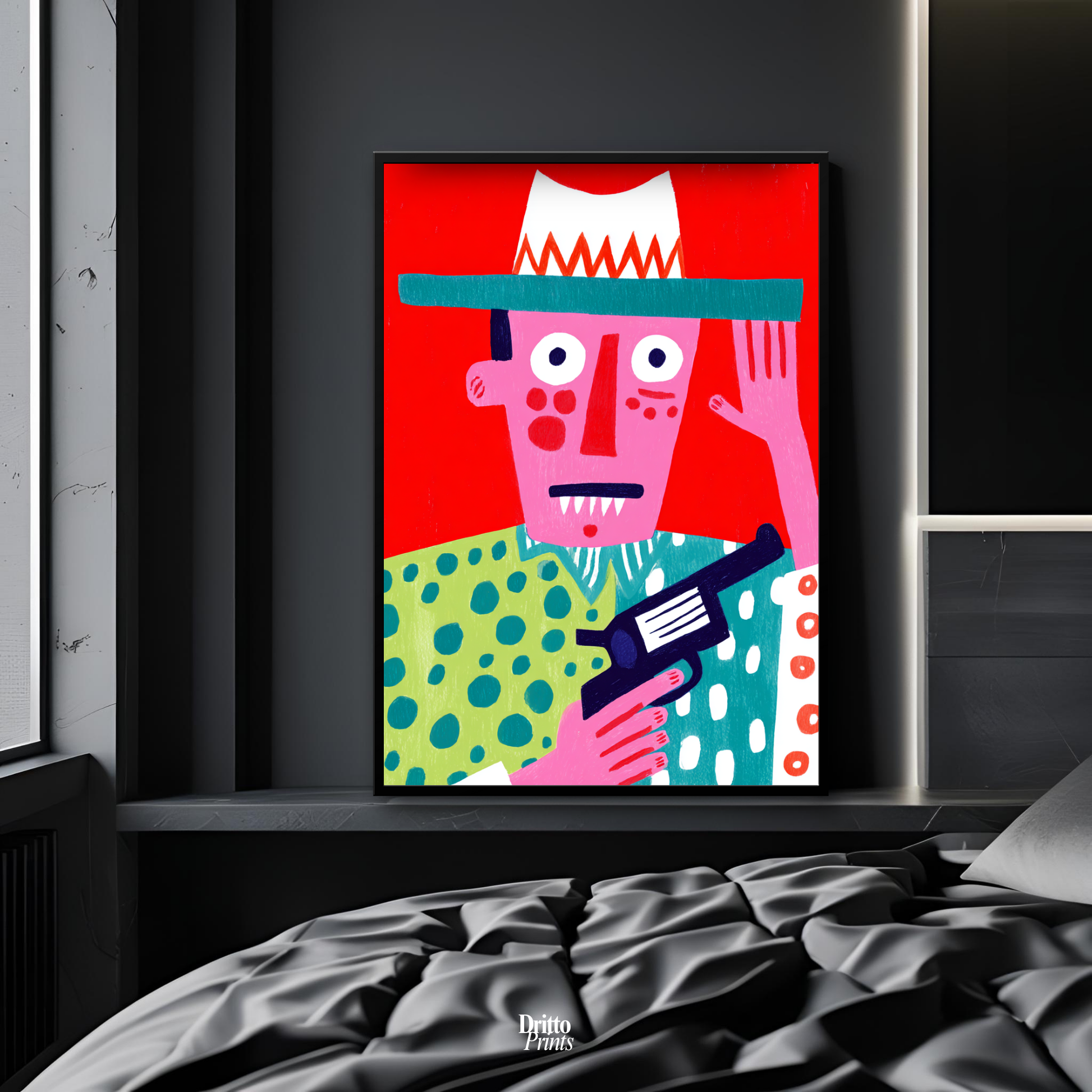 (FD43) Zombie Sheriff - Framed matte paper poster