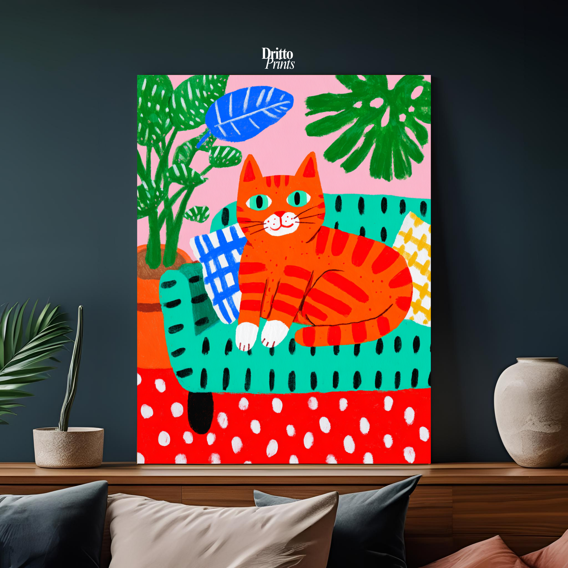 (PD39) Silly Orange Cat Caught in the Act - Poster