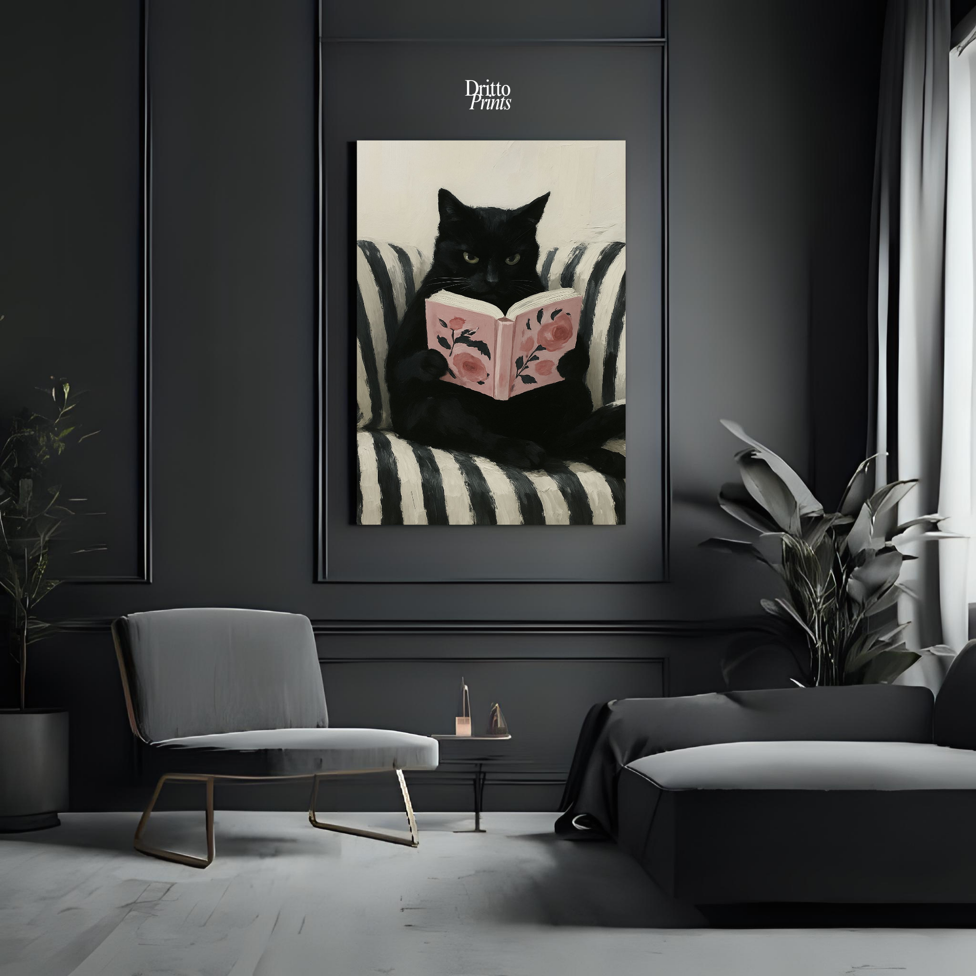 (PD4) The Cat Who Read in Stripes - Poster