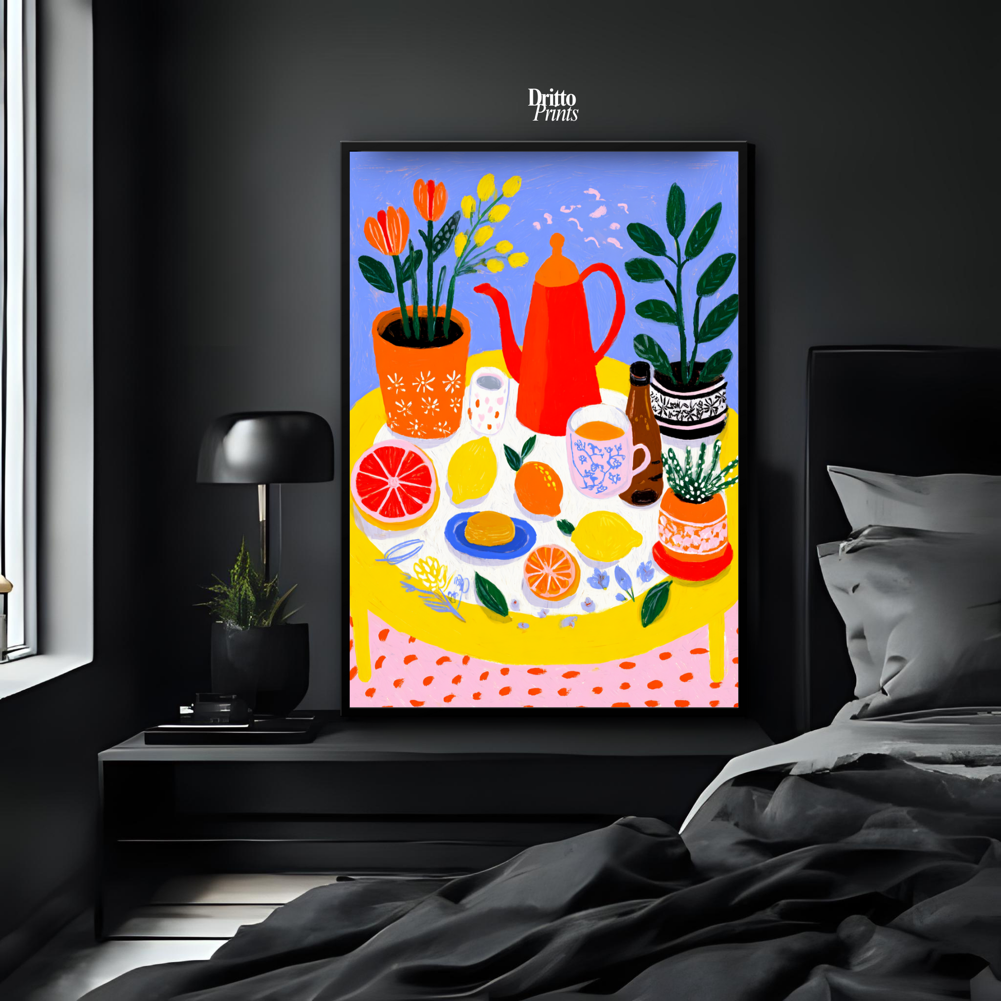 (FD44) Dacha Morning Table - Framed matte paper poster