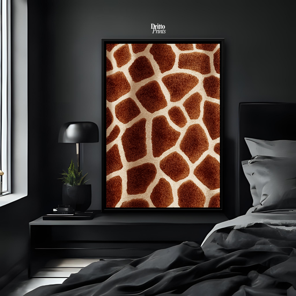 (CF7) Giraffe Stripes Skin Pattern - Framed canvas