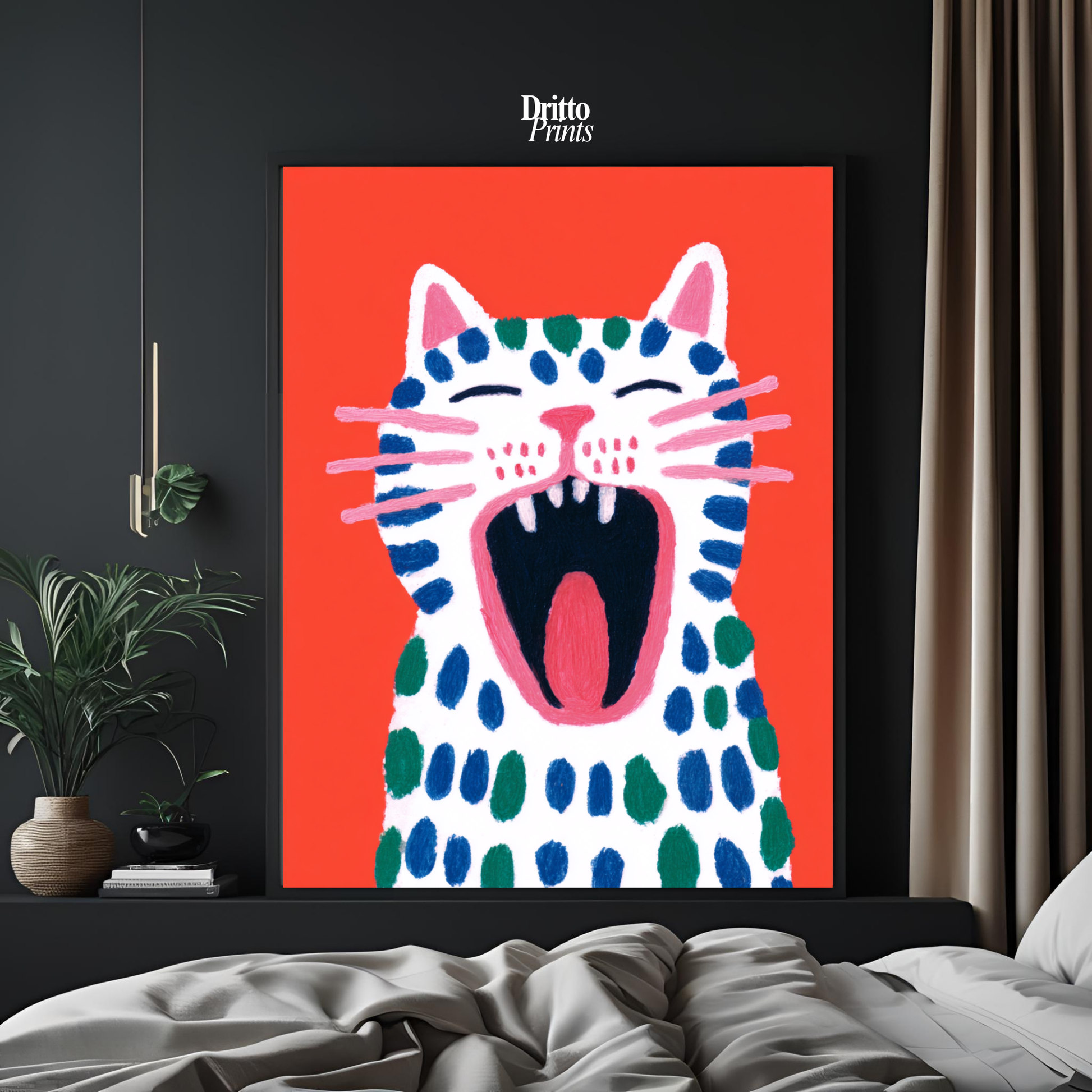 (FD48) The Screaming Paws - Framed matte paper poster