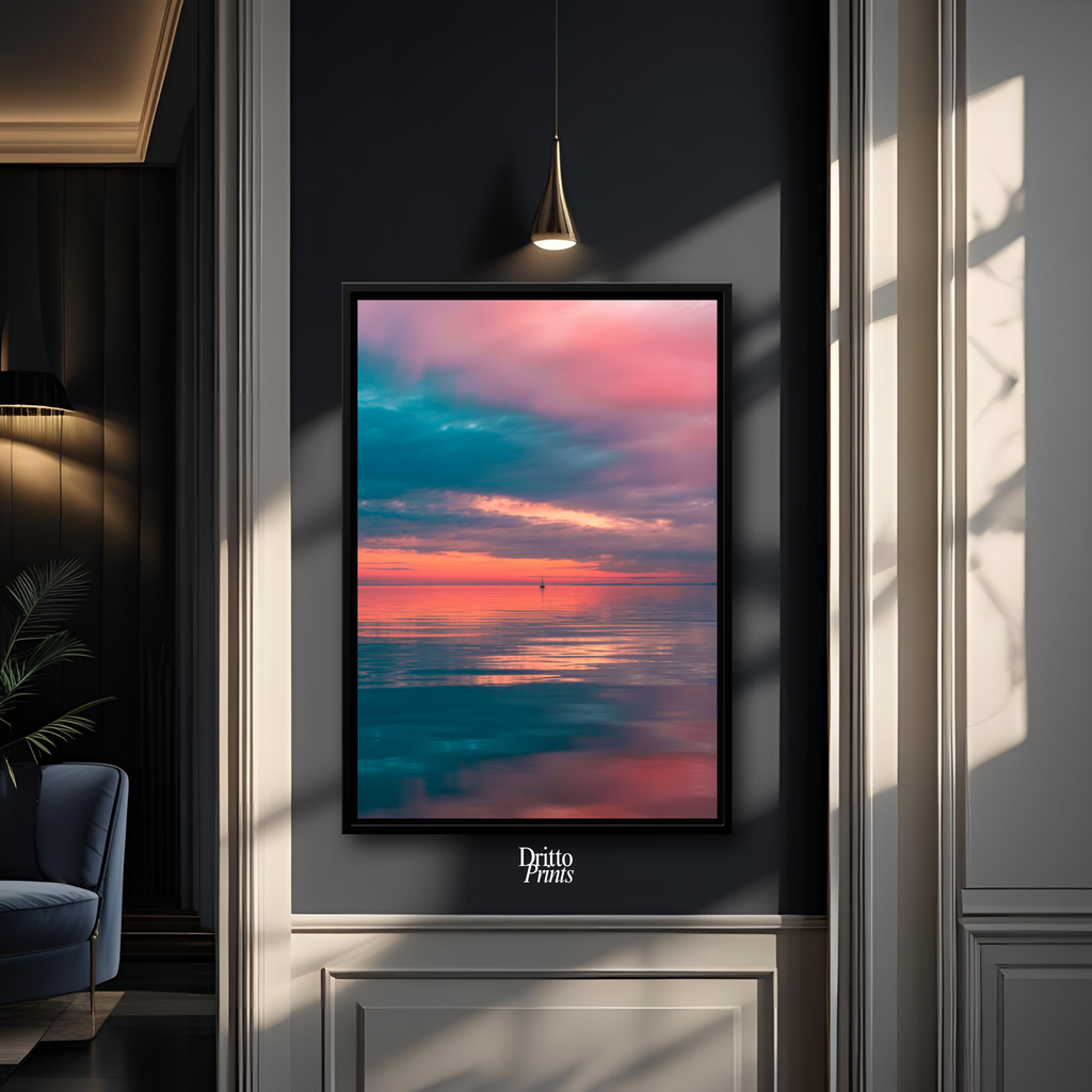 (CF4) Tranquil Neon Dawn - Framed canvas