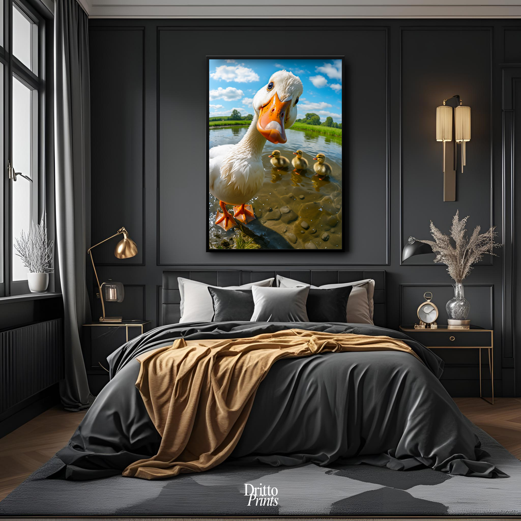 (FD15) Duck, Duck... Hello! - Framed matte paper poster