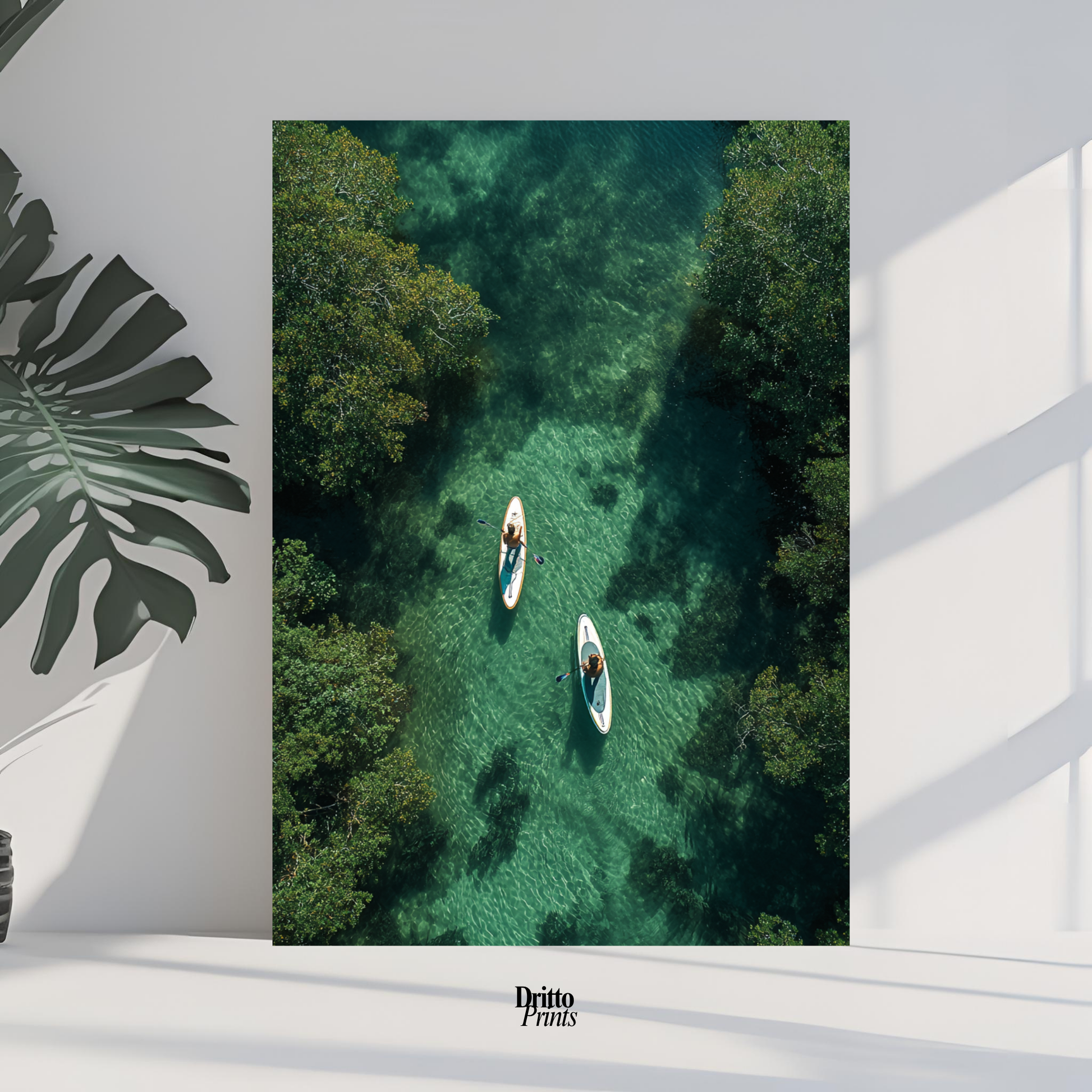 (PD25) Paddleboard Serenity – Florida from Above Poster