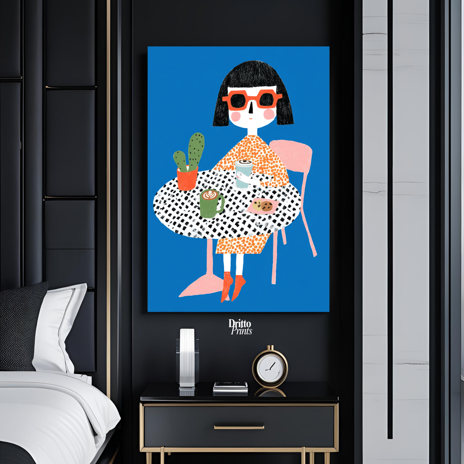 (PD42) Woman At Cafe - Poster