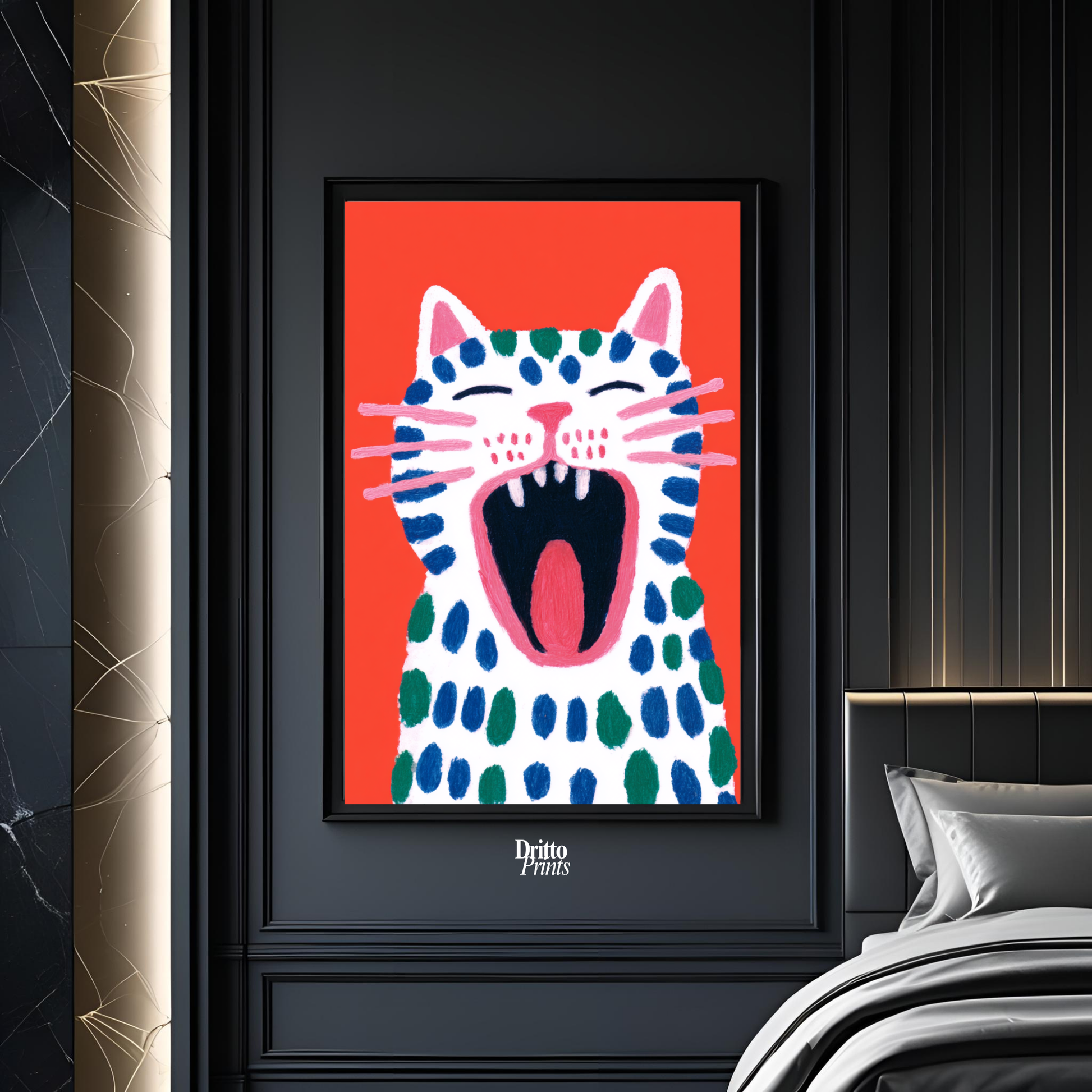 (FD48) The Screaming Paws - Framed matte paper poster
