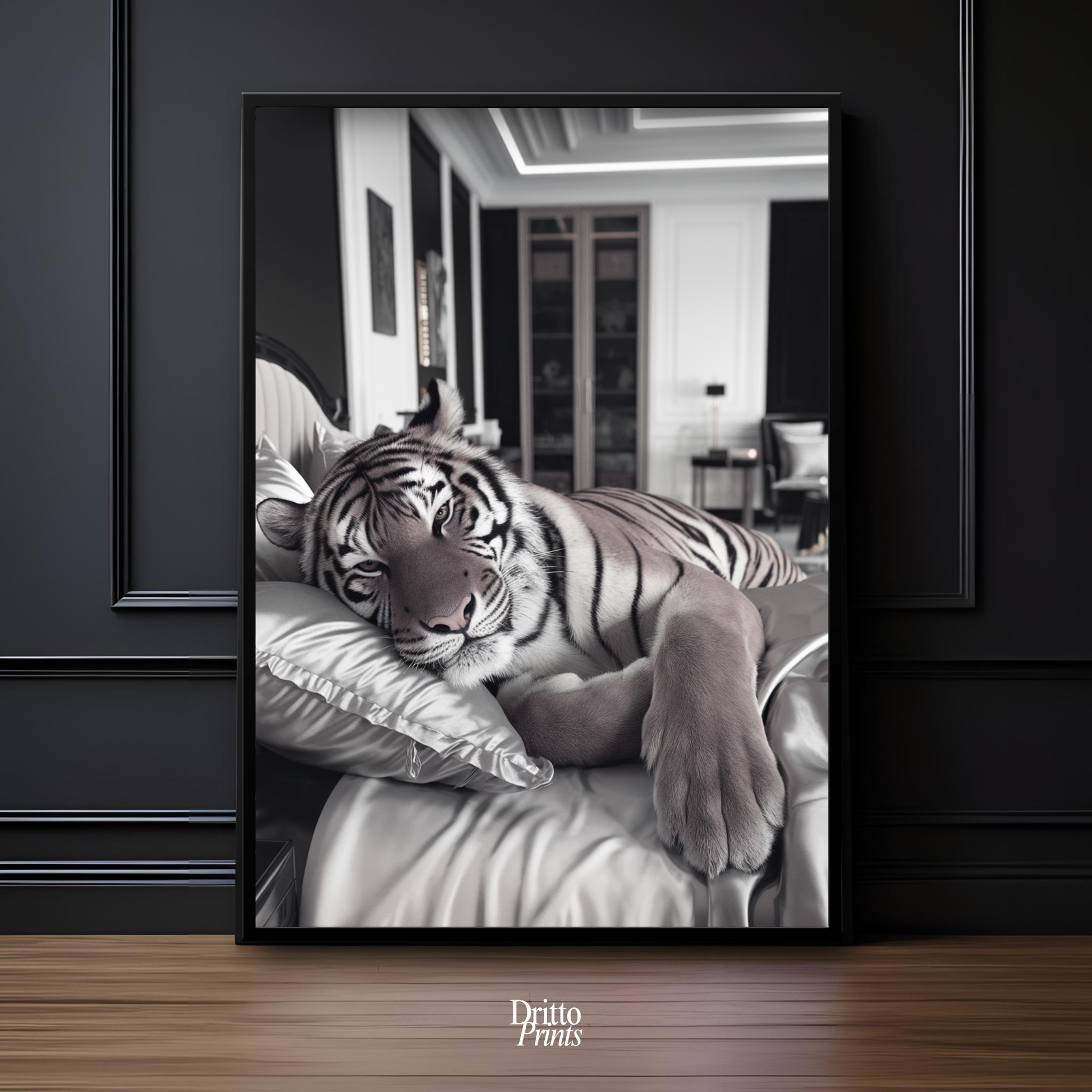 (FD4) The Resting King - Framed matte paper poster