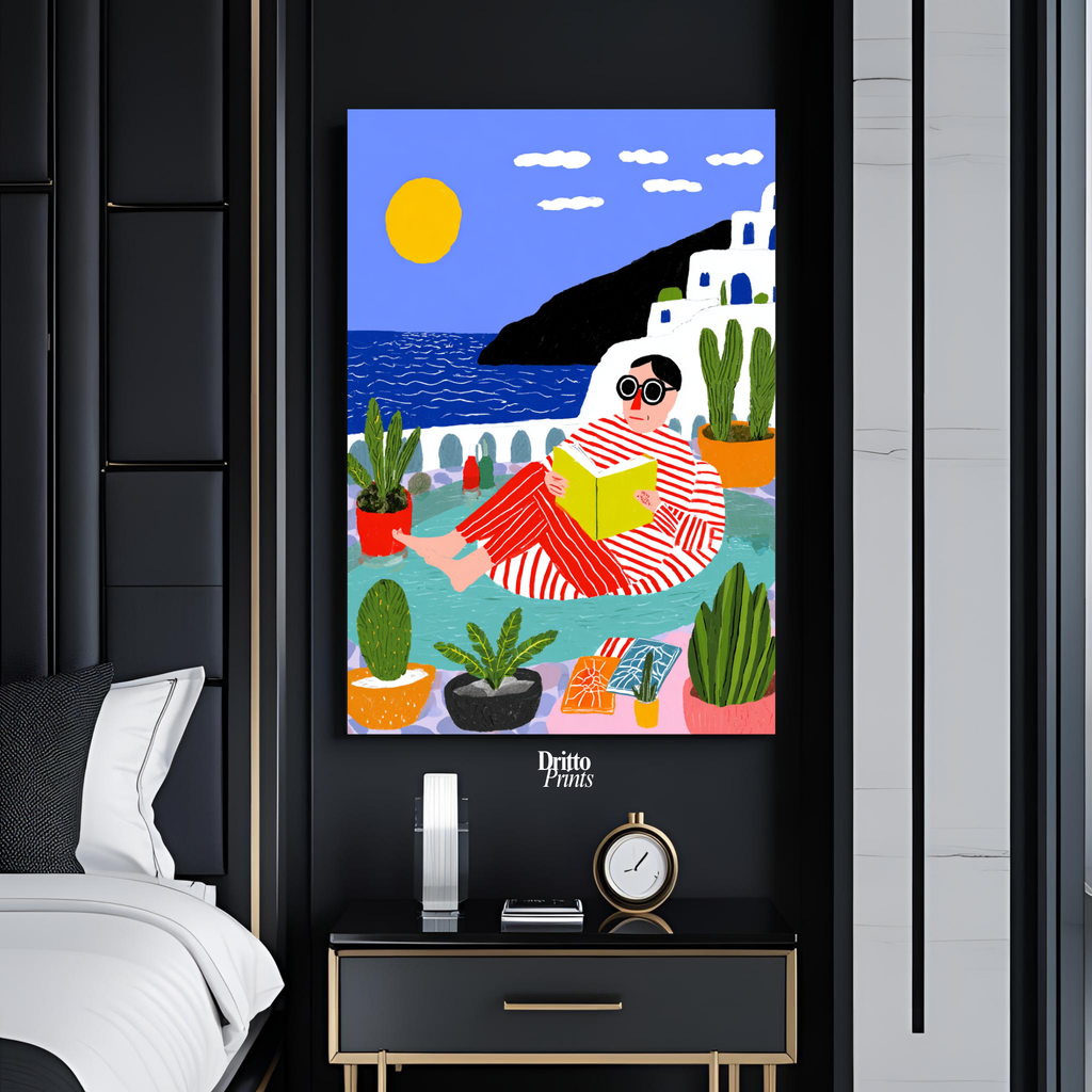 (PD38) Morning Glow at the Villa – 1980s Poolside Poster