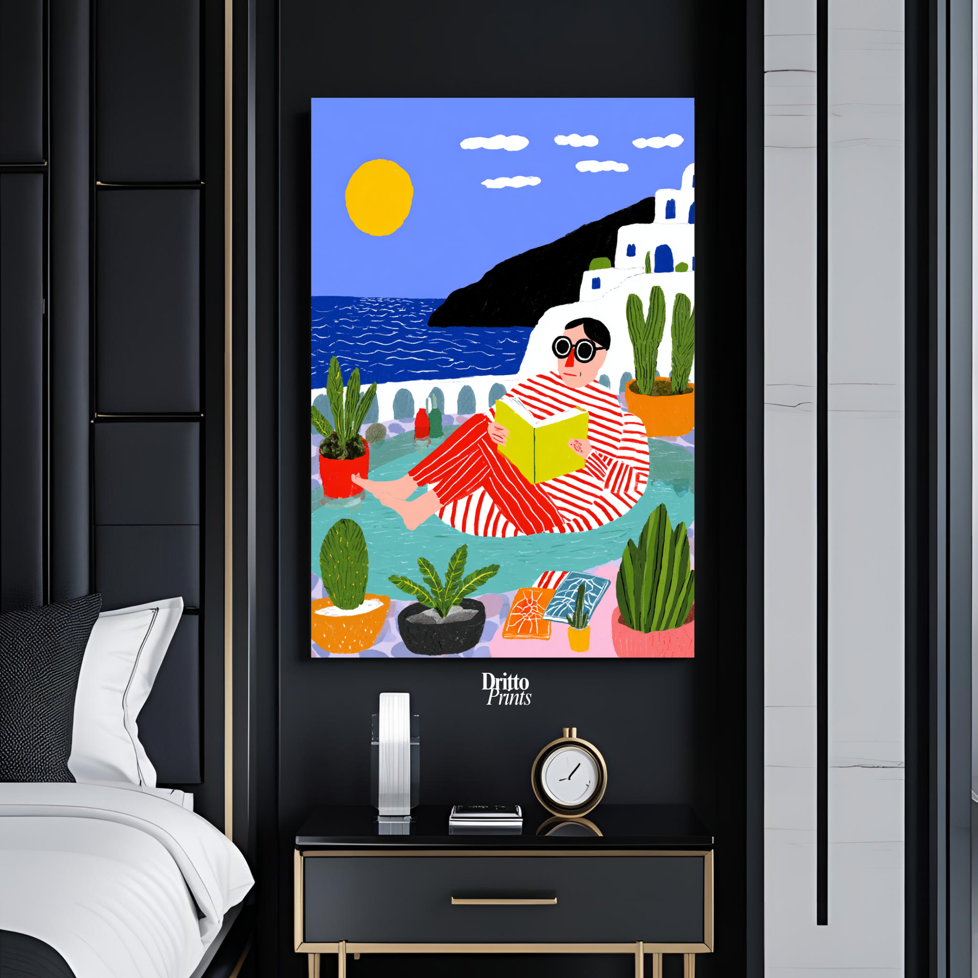 (PD38) Morning Glow at the Villa – 1980s Poolside Poster