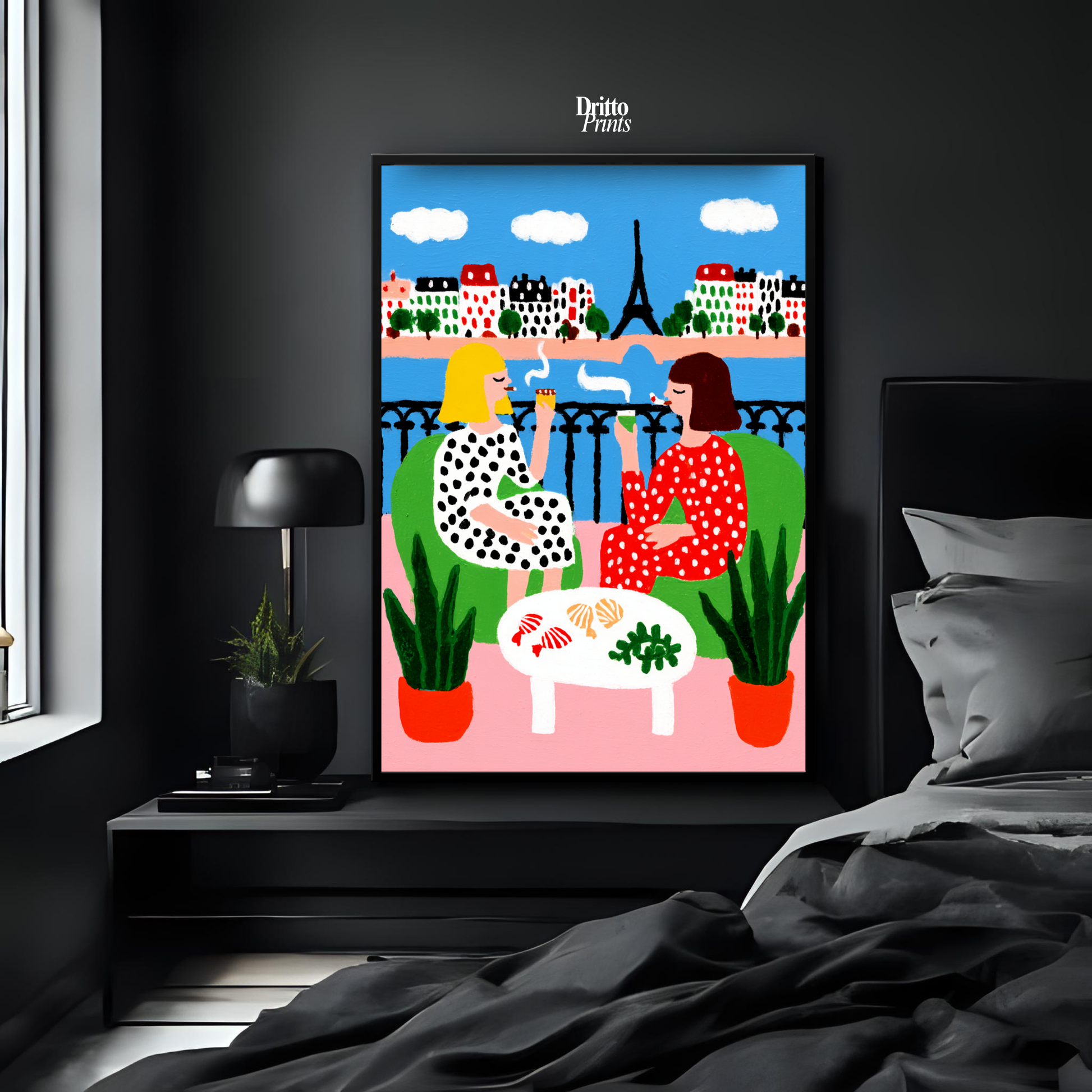 (FD36) Balcony Moments in Paris – Matisse Style Framed Matte Paper Poster