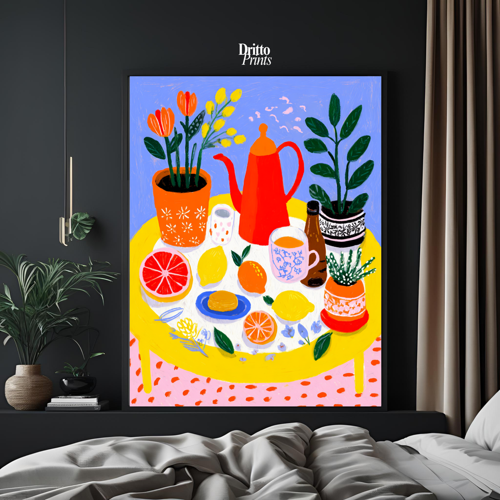 (FD44) Dacha Morning Table - Framed matte paper poster