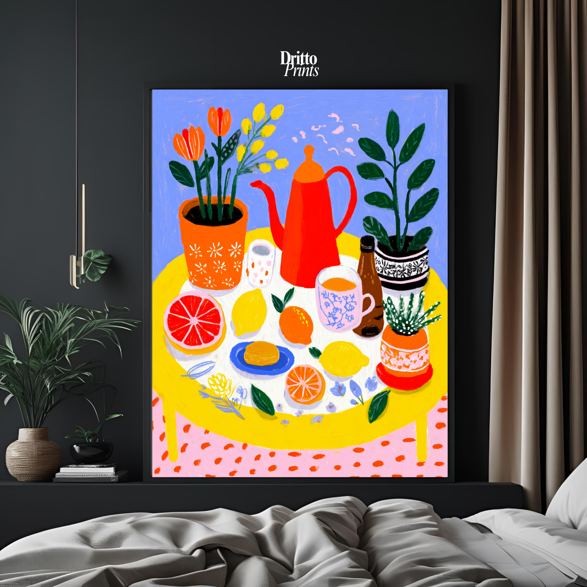 (FD44) Dacha Morning Table - Framed matte paper poster