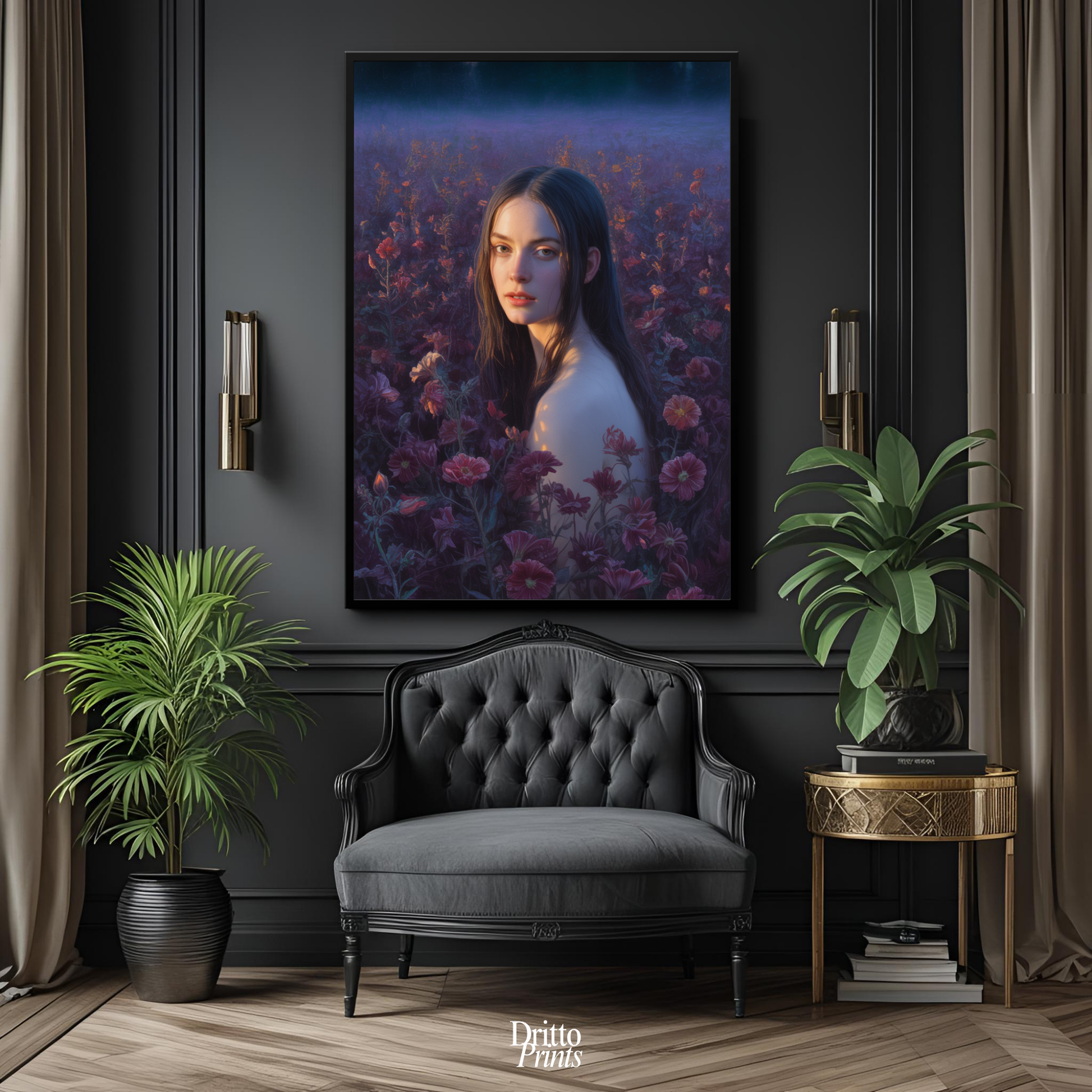 (FD21) Eclipsed in Bloom - Framed matte paper poster