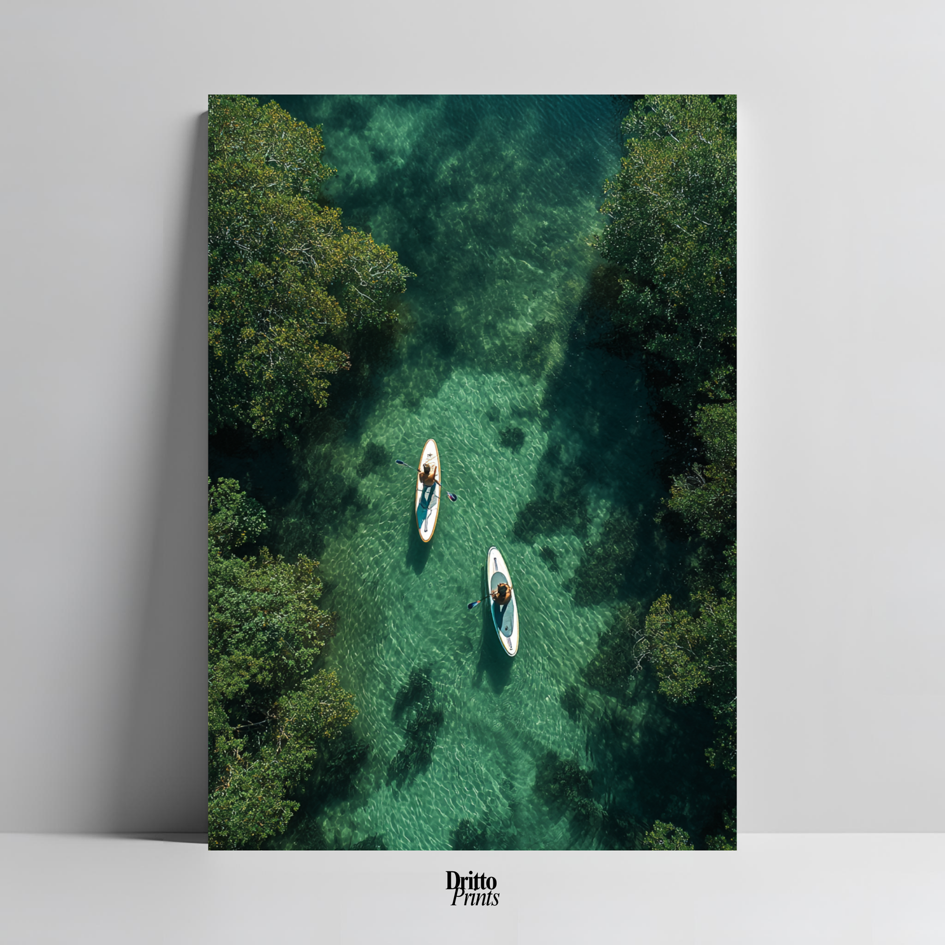(PD25) Paddleboard Serenity – Florida from Above Poster