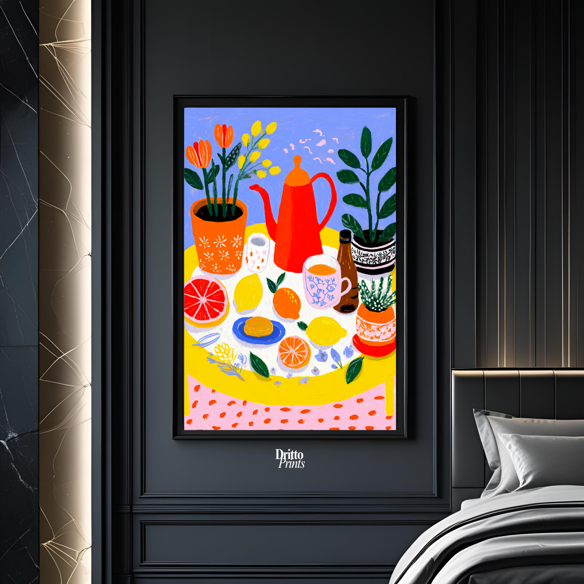 (FD44) Dacha Morning Table - Framed matte paper poster