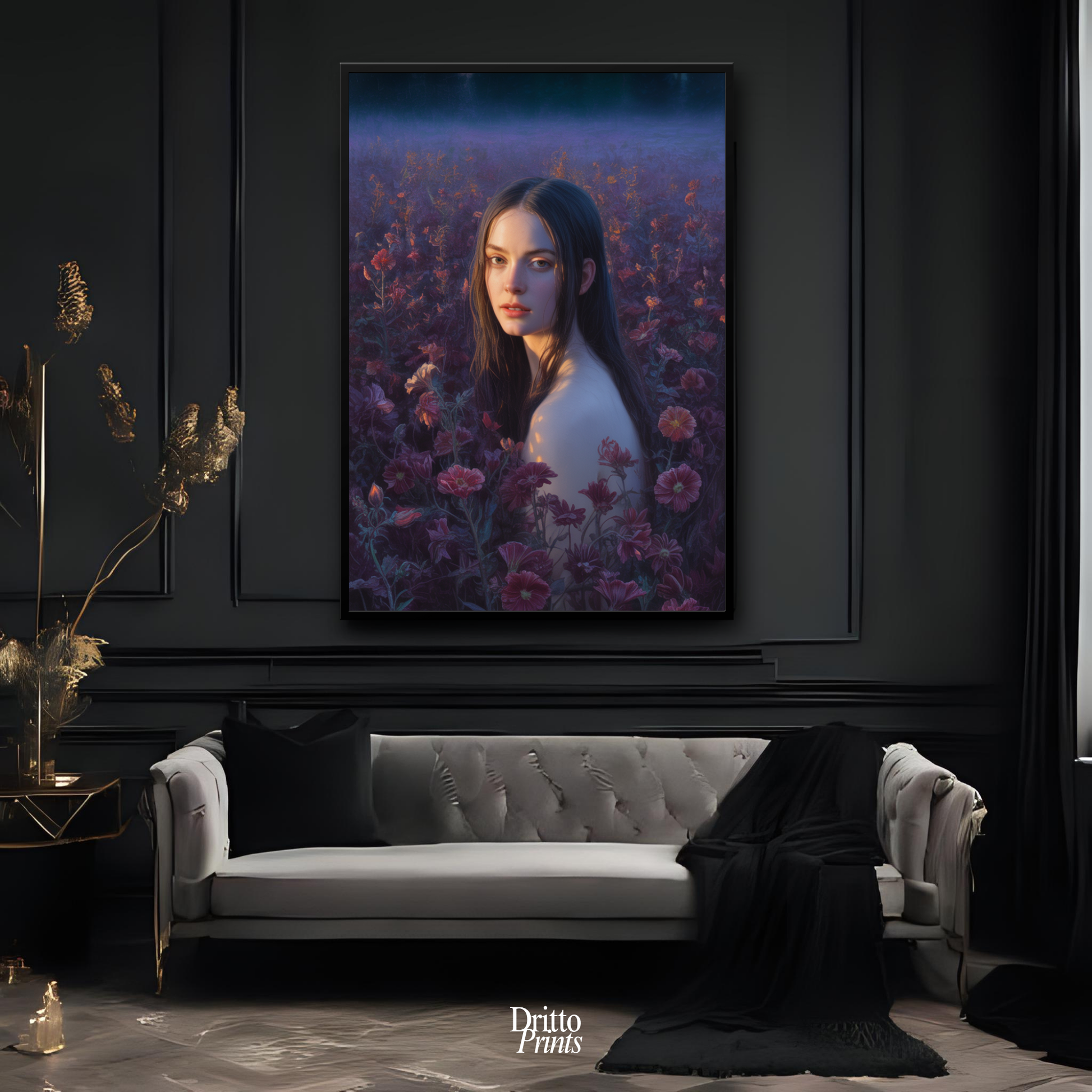 (FD21) Eclipsed in Bloom - Framed matte paper poster