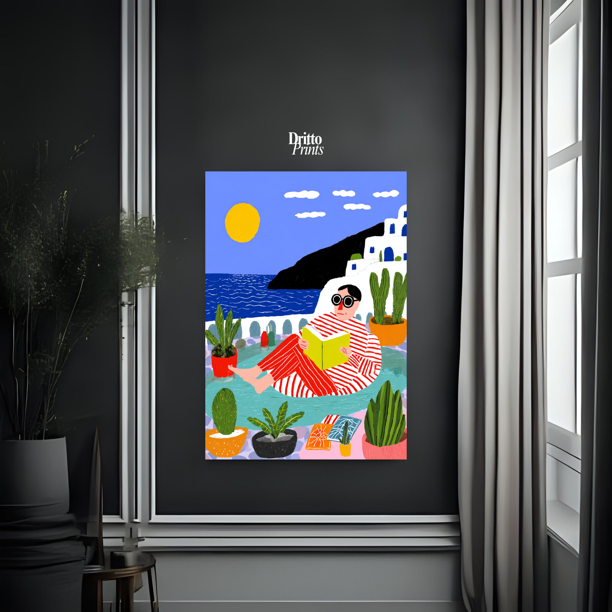 (PD38) Morning Glow at the Villa – 1980s Poolside Poster