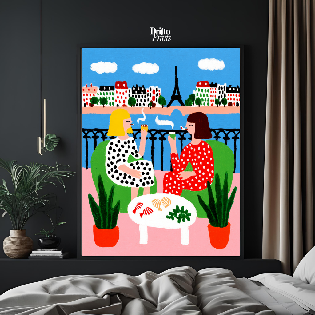 (FD36) Balcony Moments in Paris – Matisse Style Framed Matte Paper Poster