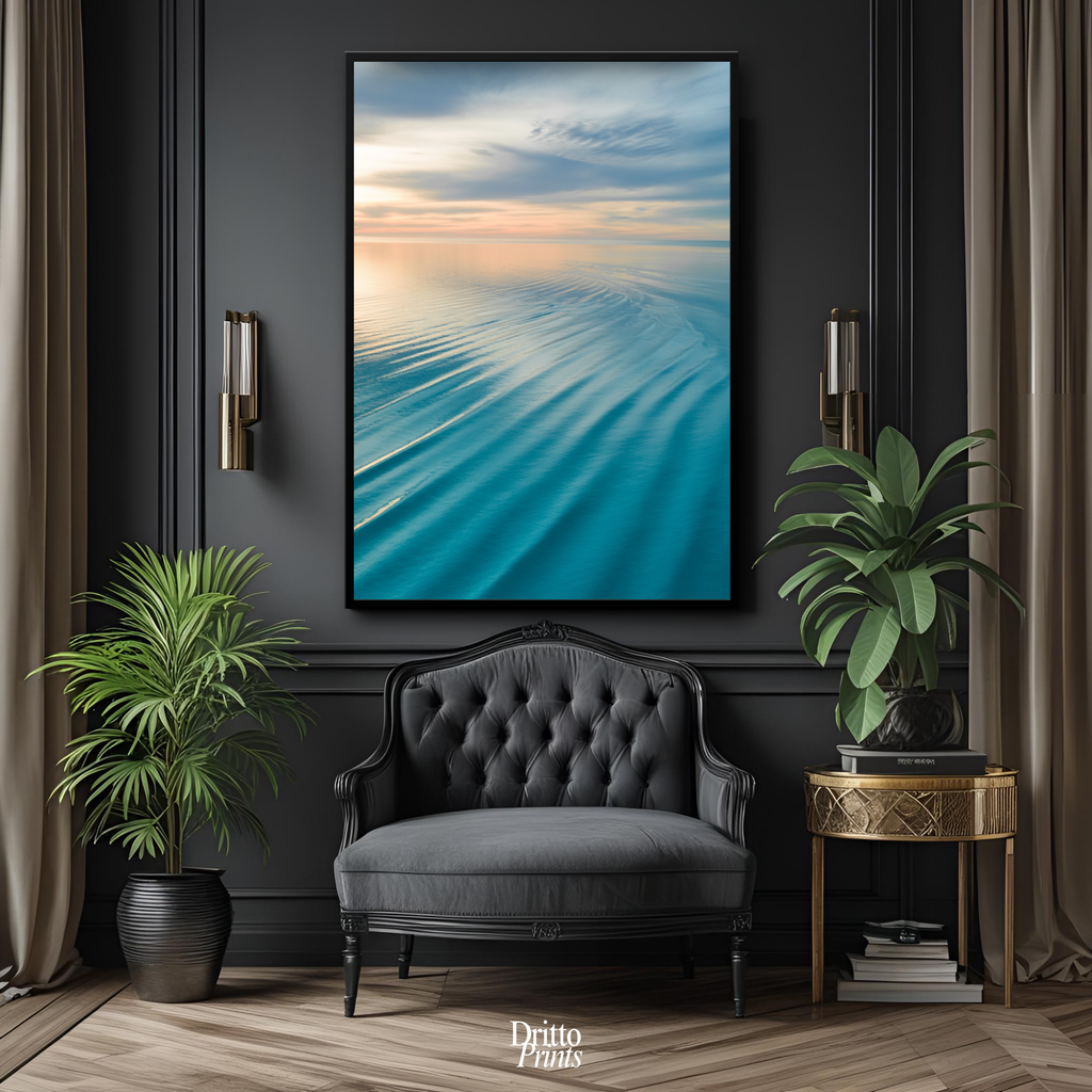 (FD16) Ocean in Pastel - Framed matte paper poster