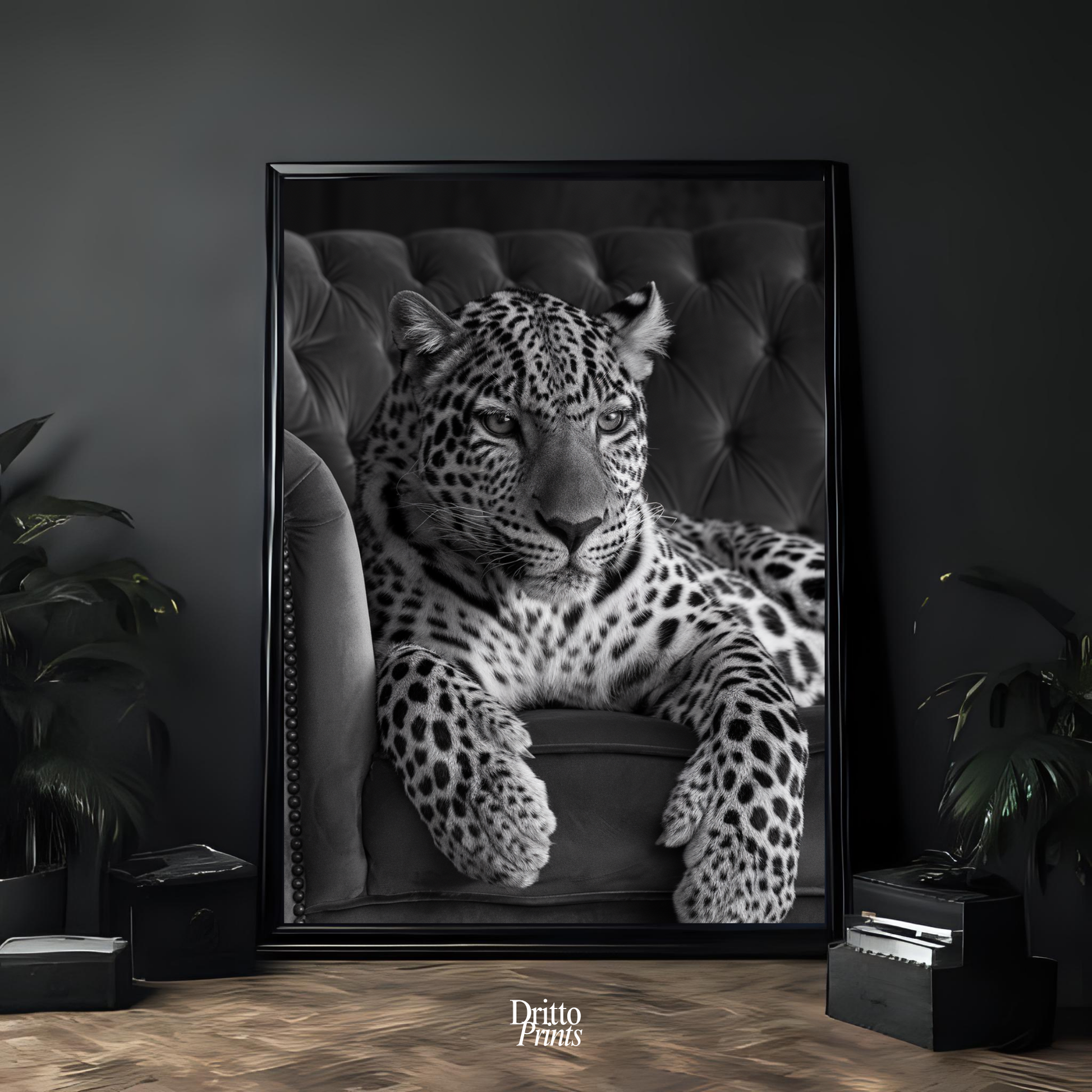 (FD8) The Silent Leopard - Framed matte paper poster