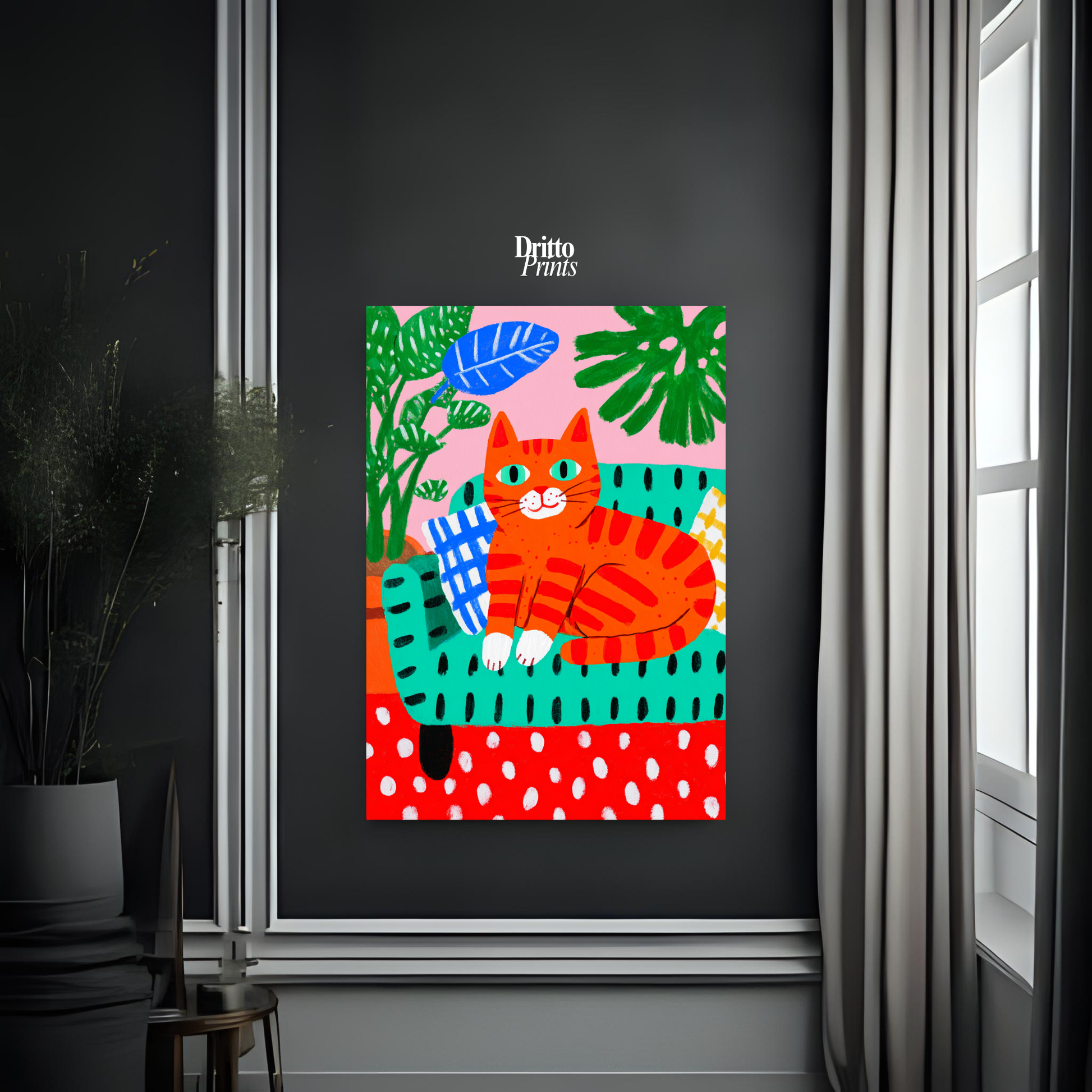(PD39) Silly Orange Cat Caught in the Act - Poster