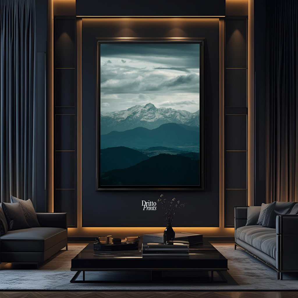 (FD24) Veil of Mountains - Framed matte paper poster