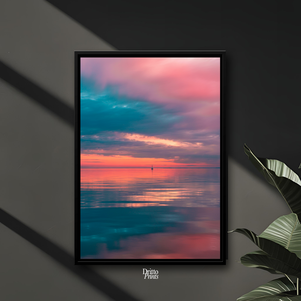 (CF4) Tranquil Neon Dawn - Framed canvas