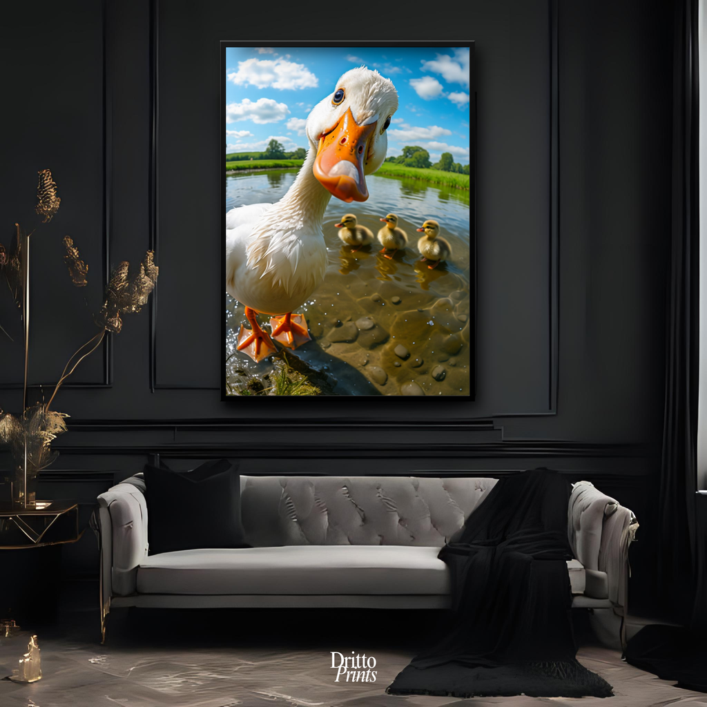 (FD15) Duck, Duck... Hello! - Framed matte paper poster