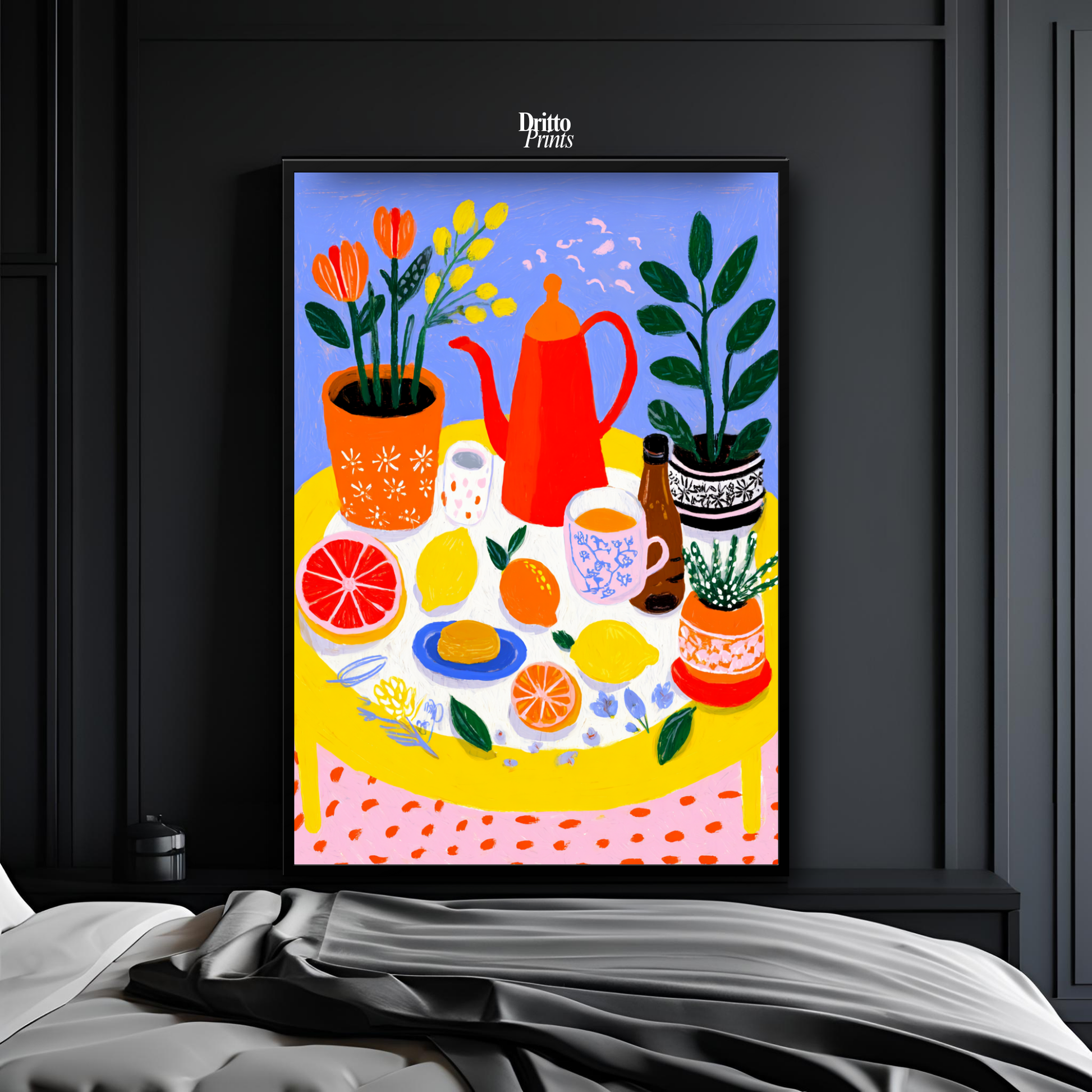 (FD44) Dacha Morning Table - Framed matte paper poster