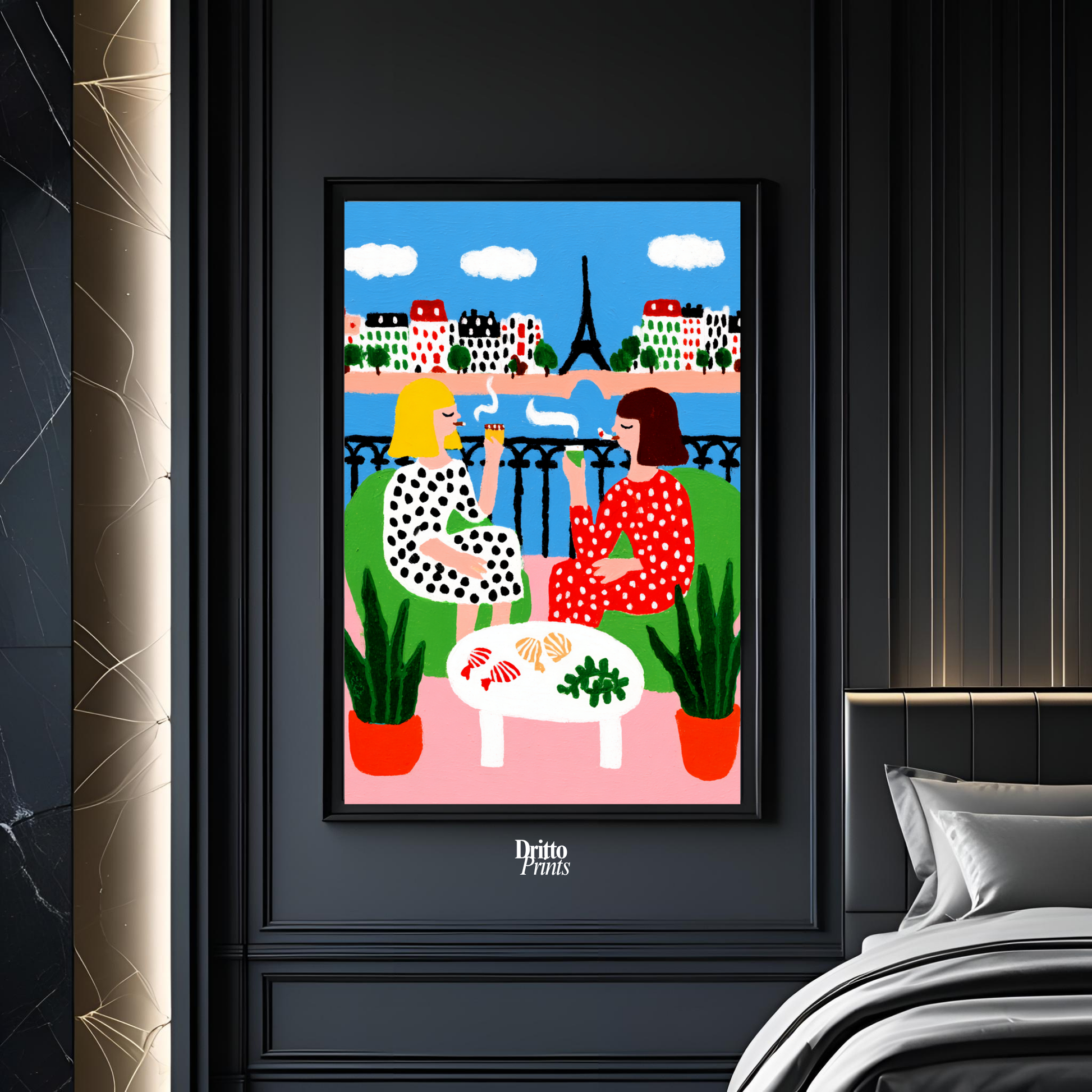 (FD36) Balcony Moments in Paris – Matisse Style Framed Matte Paper Poster