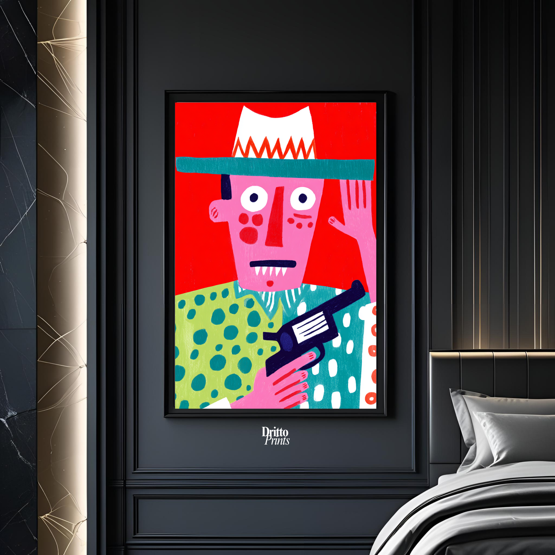 (FD43) Zombie Sheriff - Framed matte paper poster
