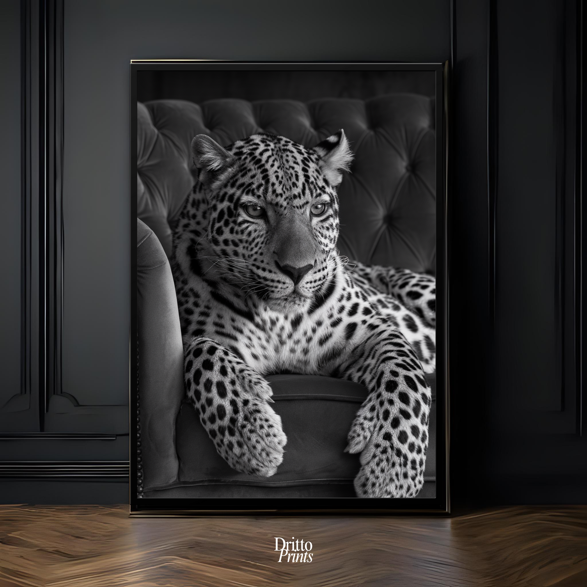 (FD8) The Silent Leopard - Framed matte paper poster