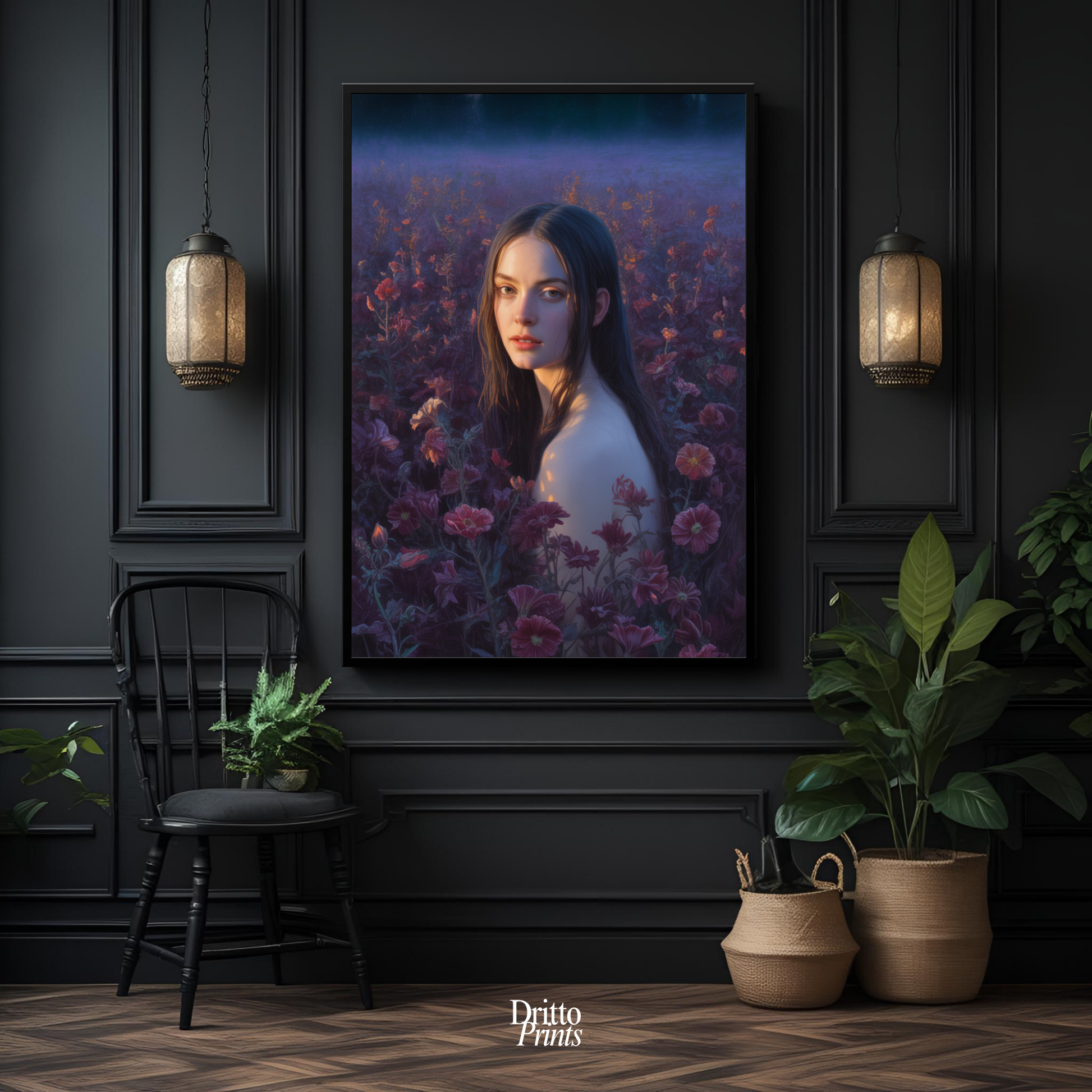 (FD21) Eclipsed in Bloom - Framed matte paper poster