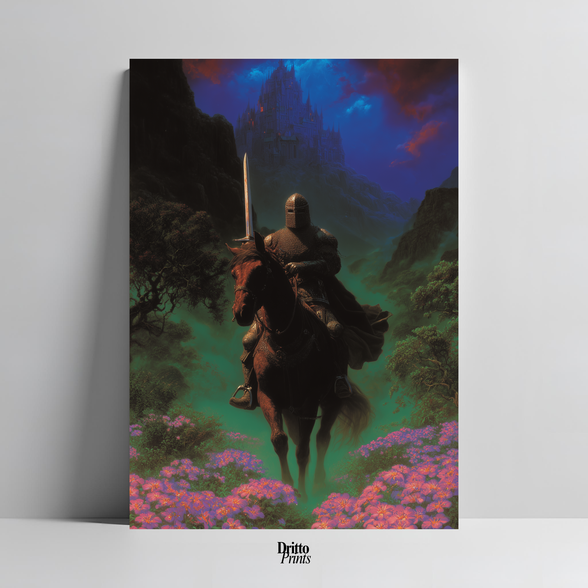 (PD24) Moonlit Bloom: The Knight Among Violets - Poster