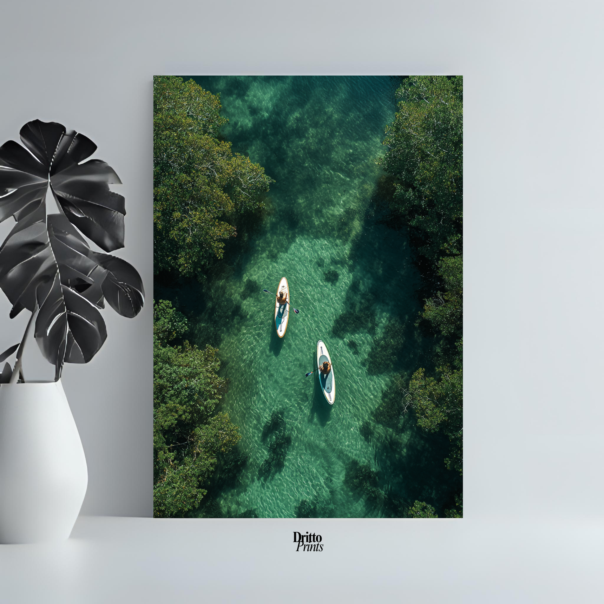 (PD25) Paddleboard Serenity – Florida from Above Poster