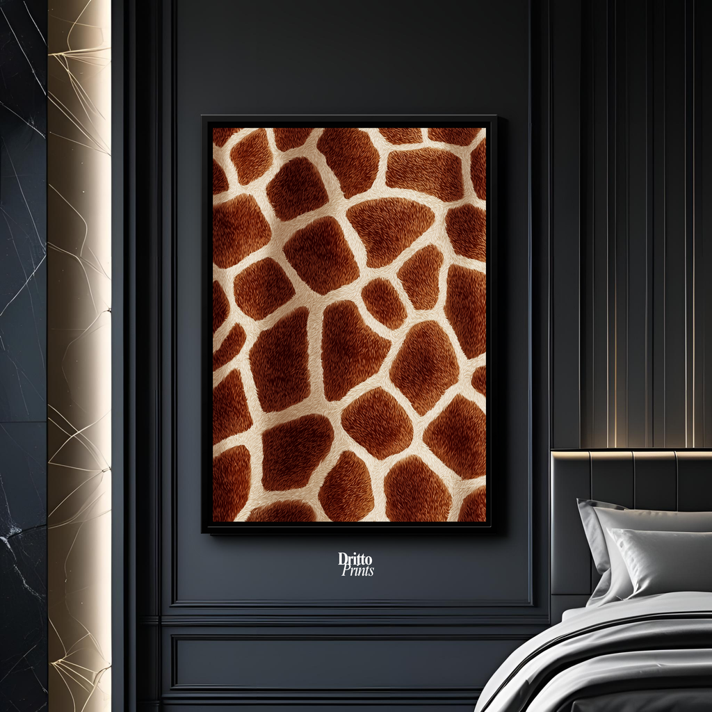 (CF7) Giraffe Stripes Skin Pattern - Framed canvas