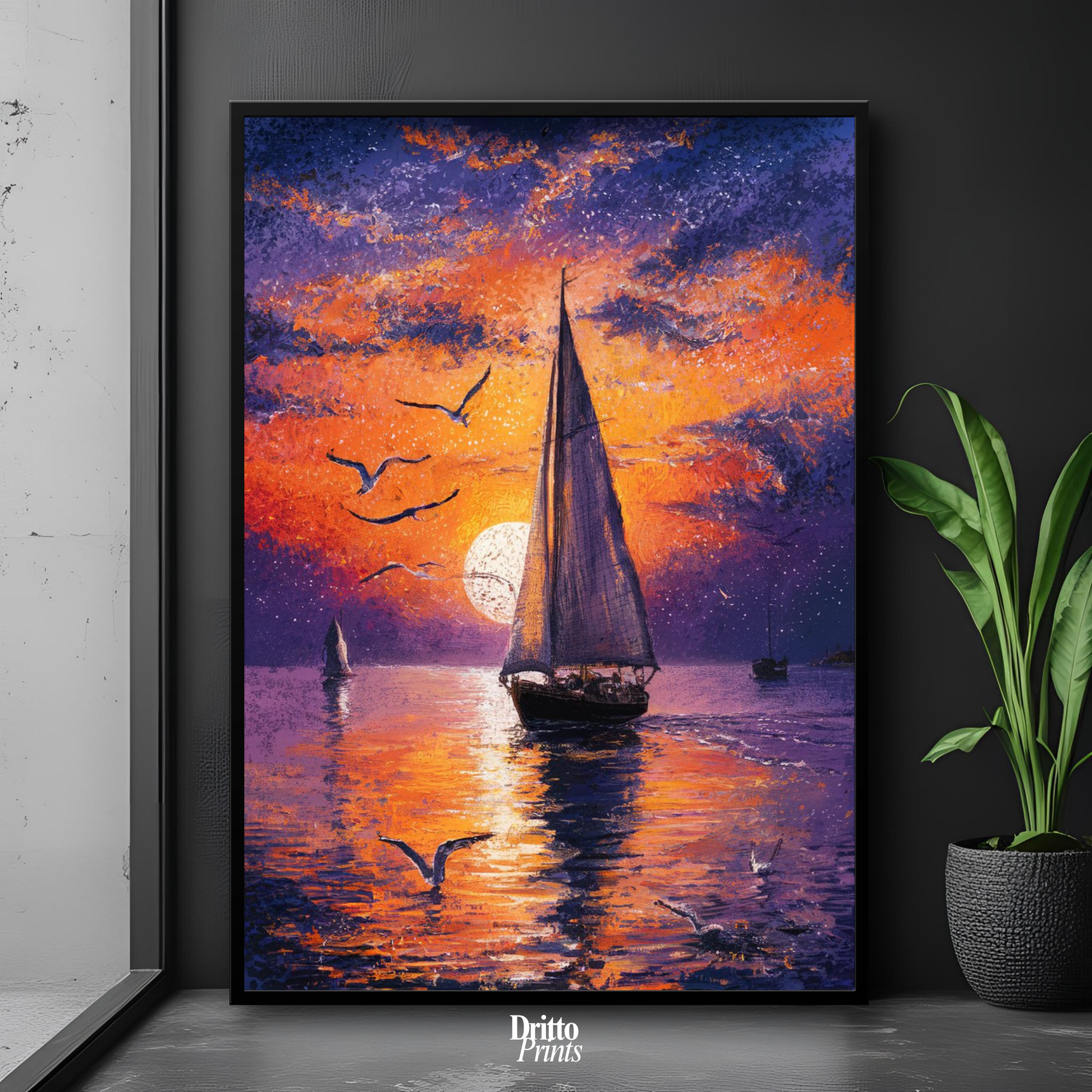 (FD31) When the Sea Glows - Framed matte paper poster