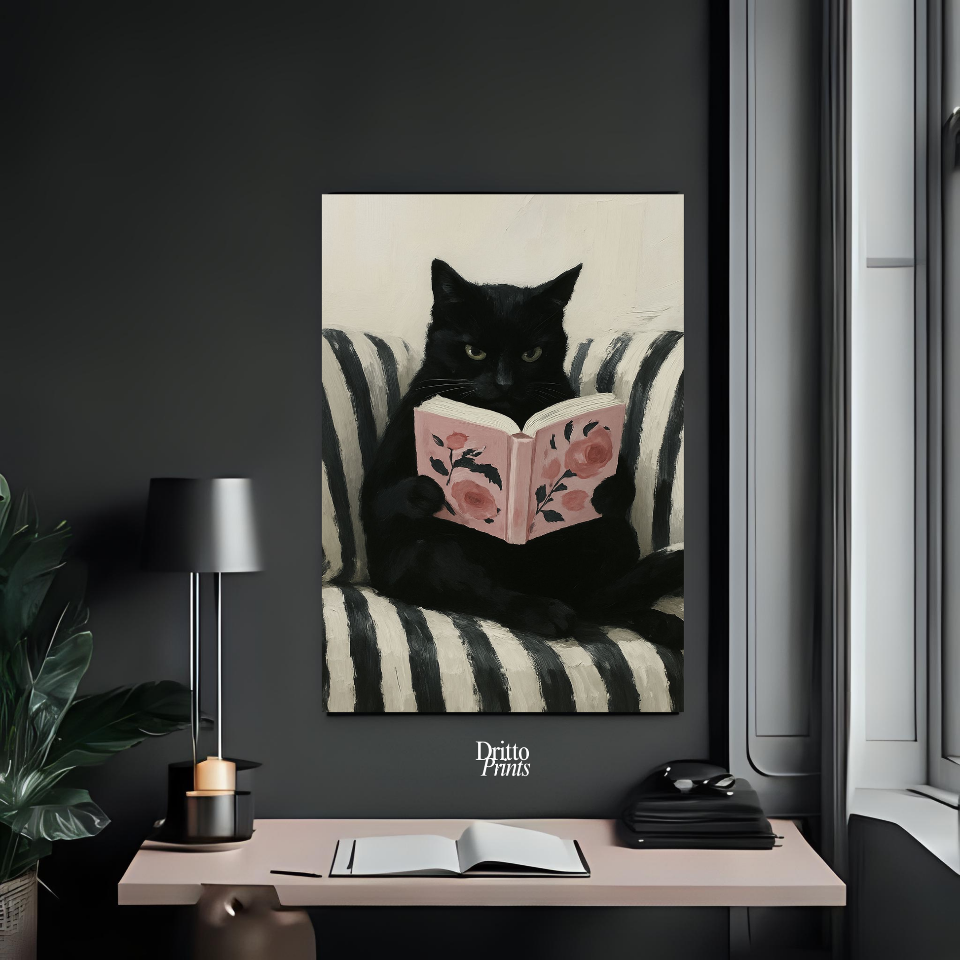 (PD4) The Cat Who Read in Stripes - Poster