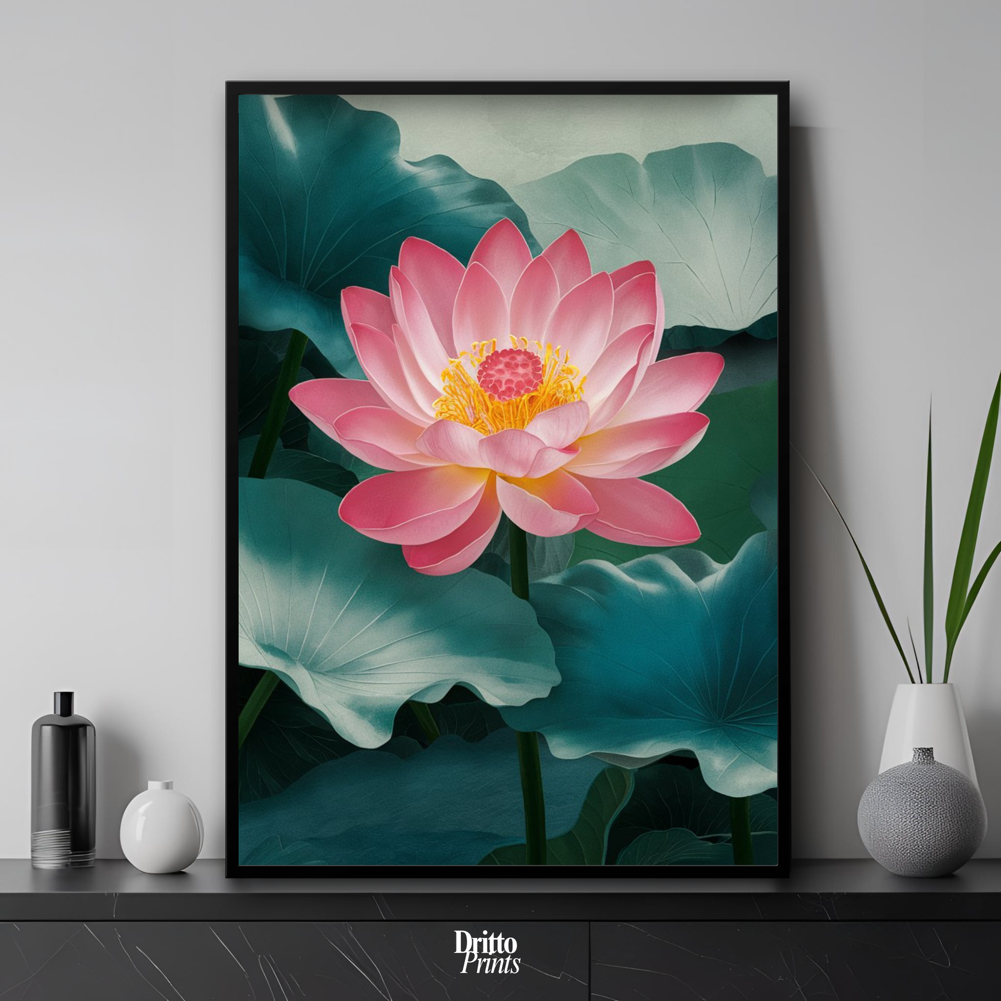 (FD30) Whispers of the Lotus - Framed matte paper poster