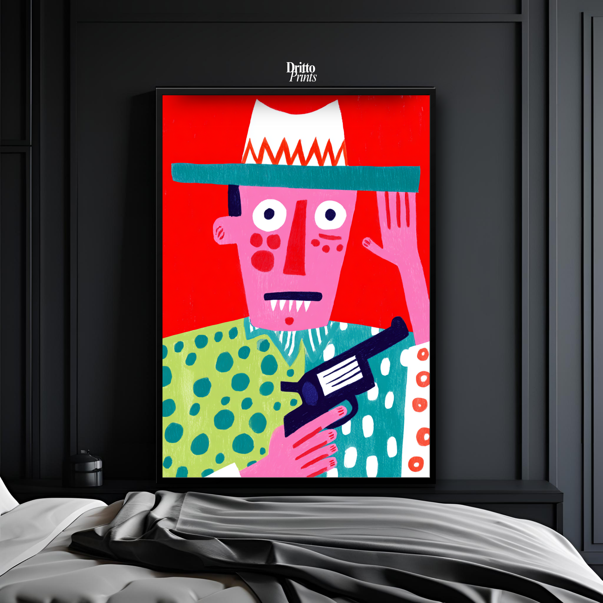 (FD43) Zombie Sheriff - Framed matte paper poster