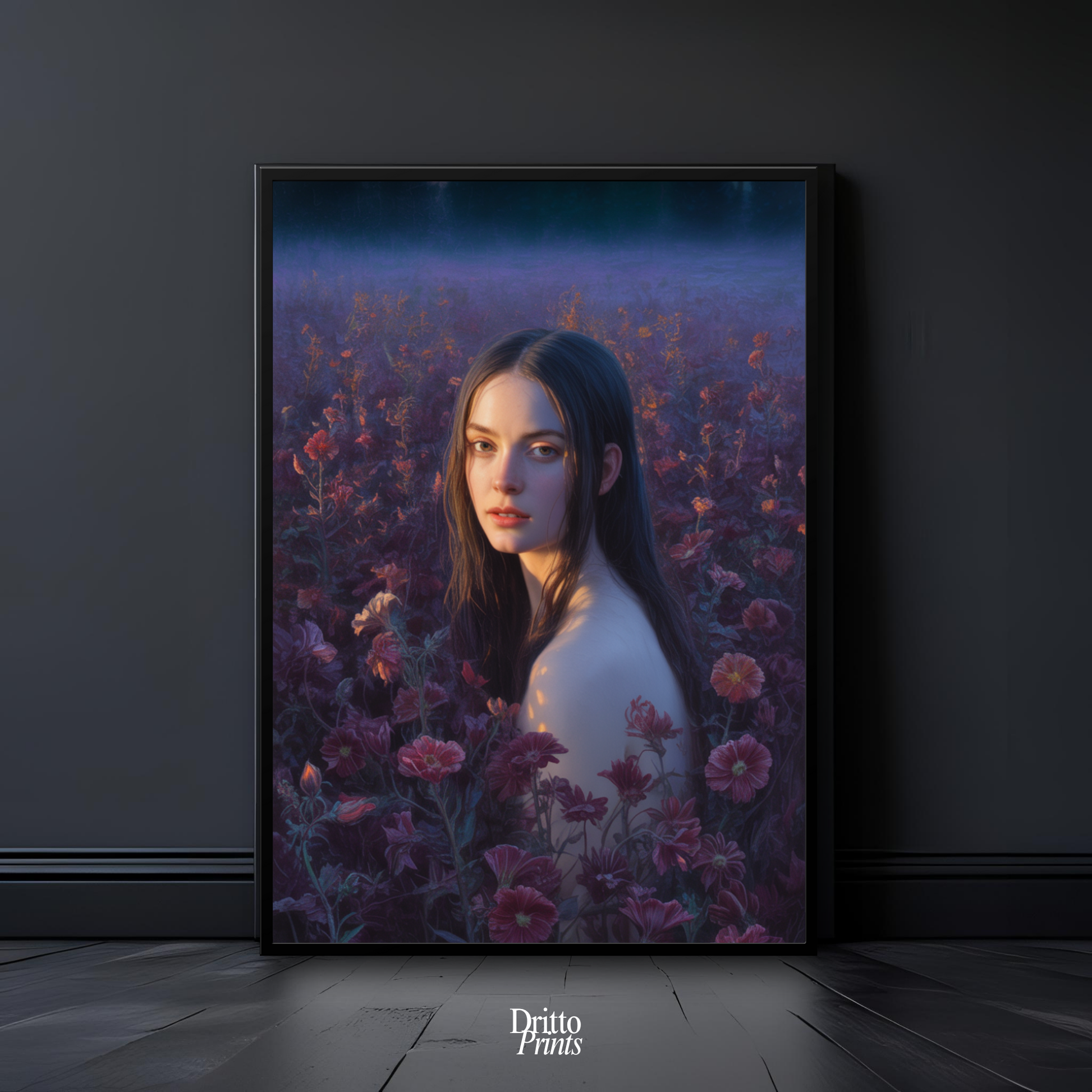 (FD21) Eclipsed in Bloom - Framed matte paper poster