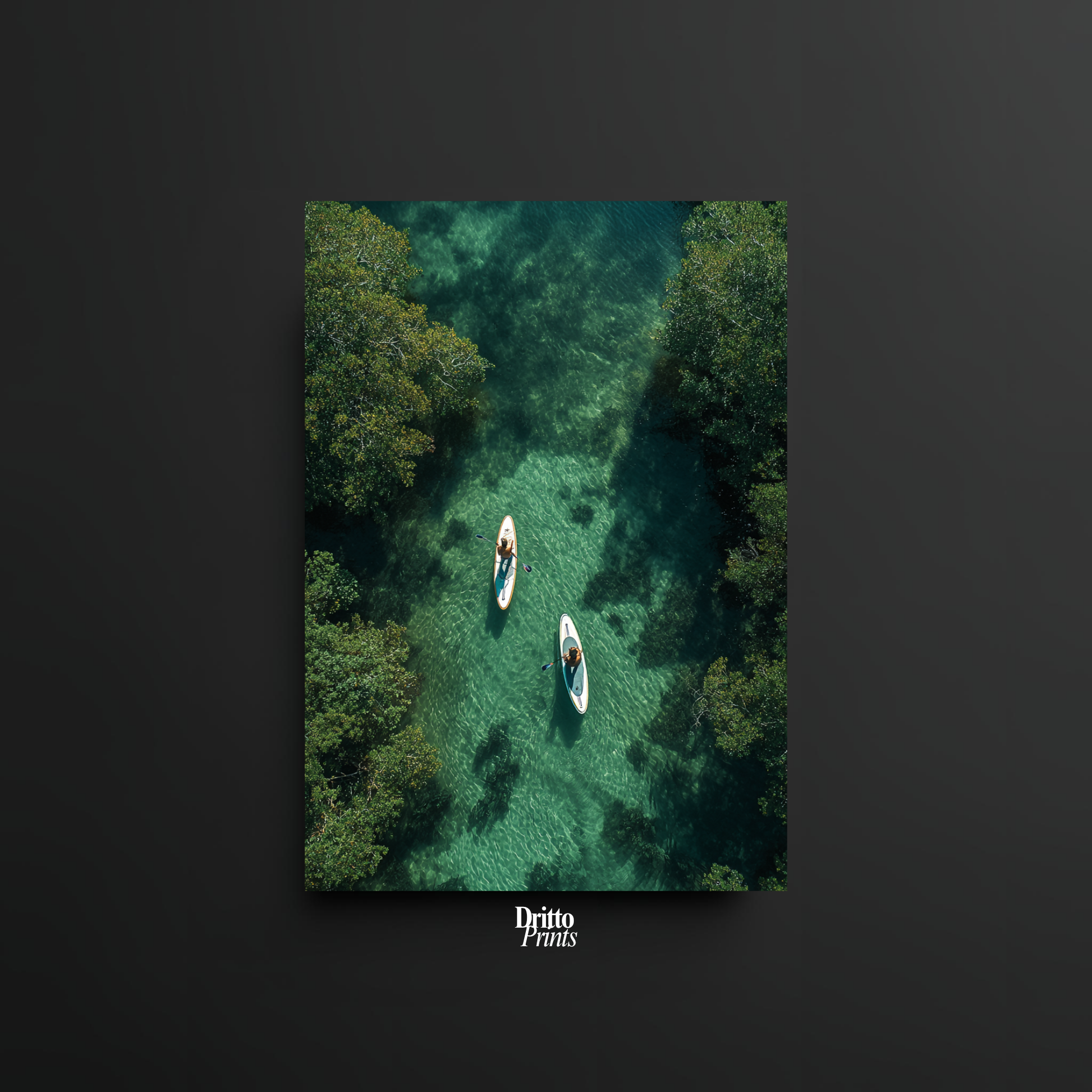 (PD25) Paddleboard Serenity – Florida from Above Poster